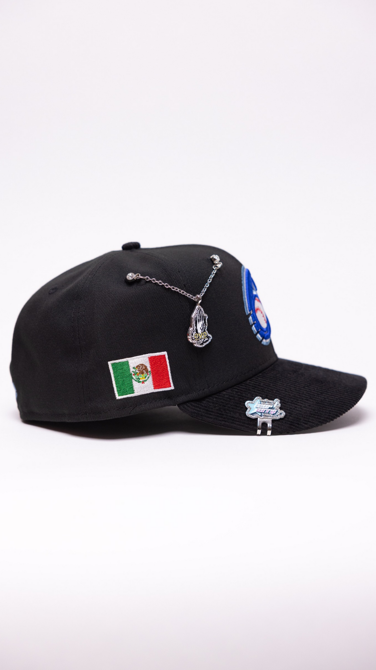 New Era Exclusive 59Fifty Black/Corduroy Charros De Jalisco W/ Mexico Flag Side Patch