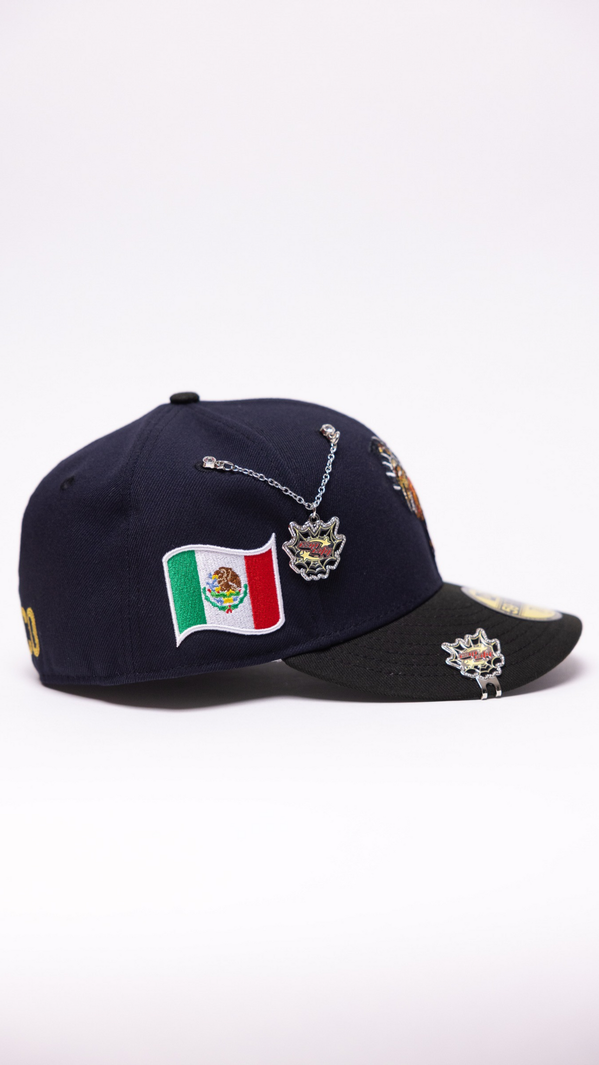 New Era Exclusive 59Fifty Navy/Black Mexico "El Gallo" W/ Mexico Flag Side Patch