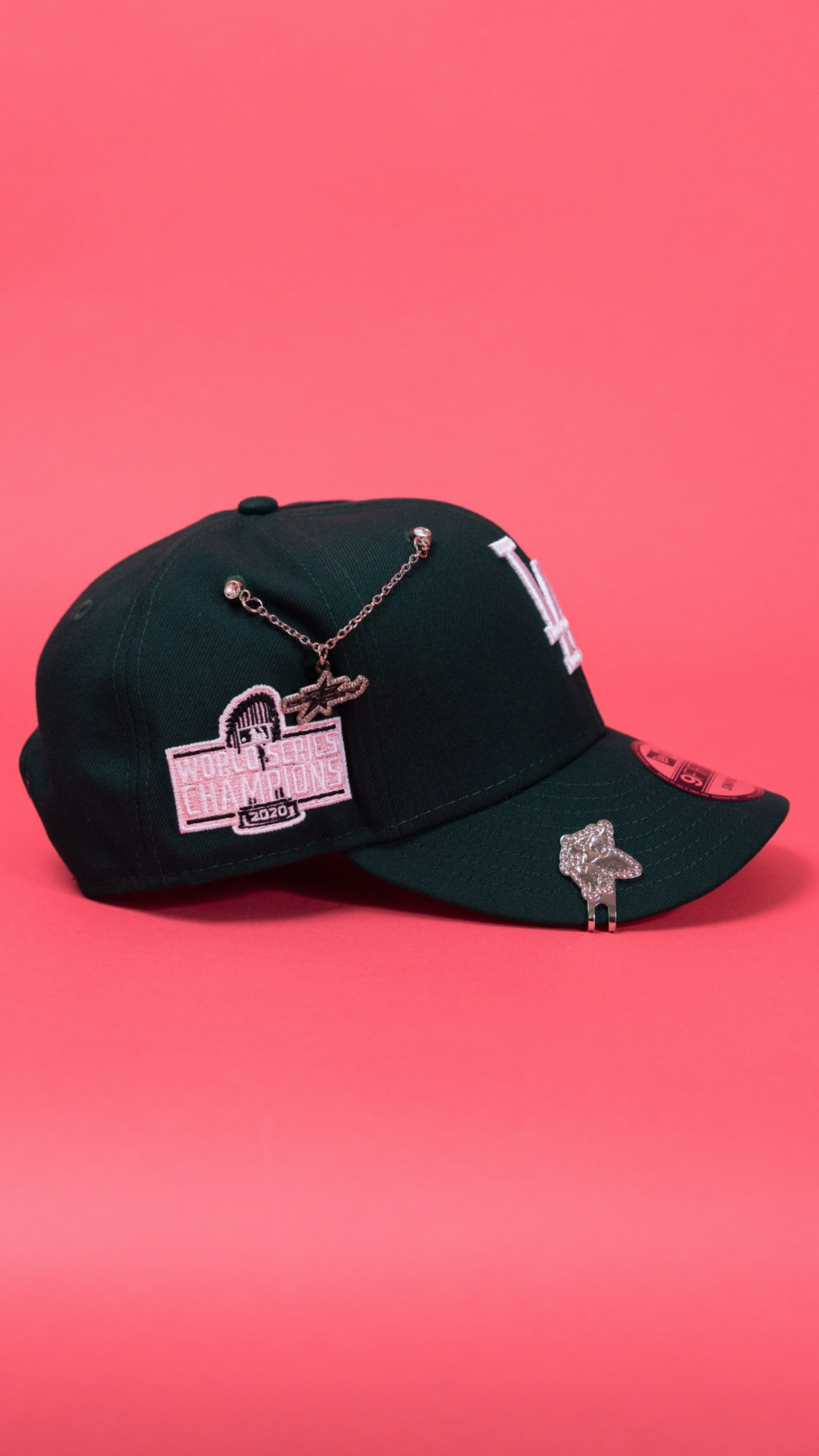 Dodgers Pink Heart 9Fifty Snapback - Forest Green