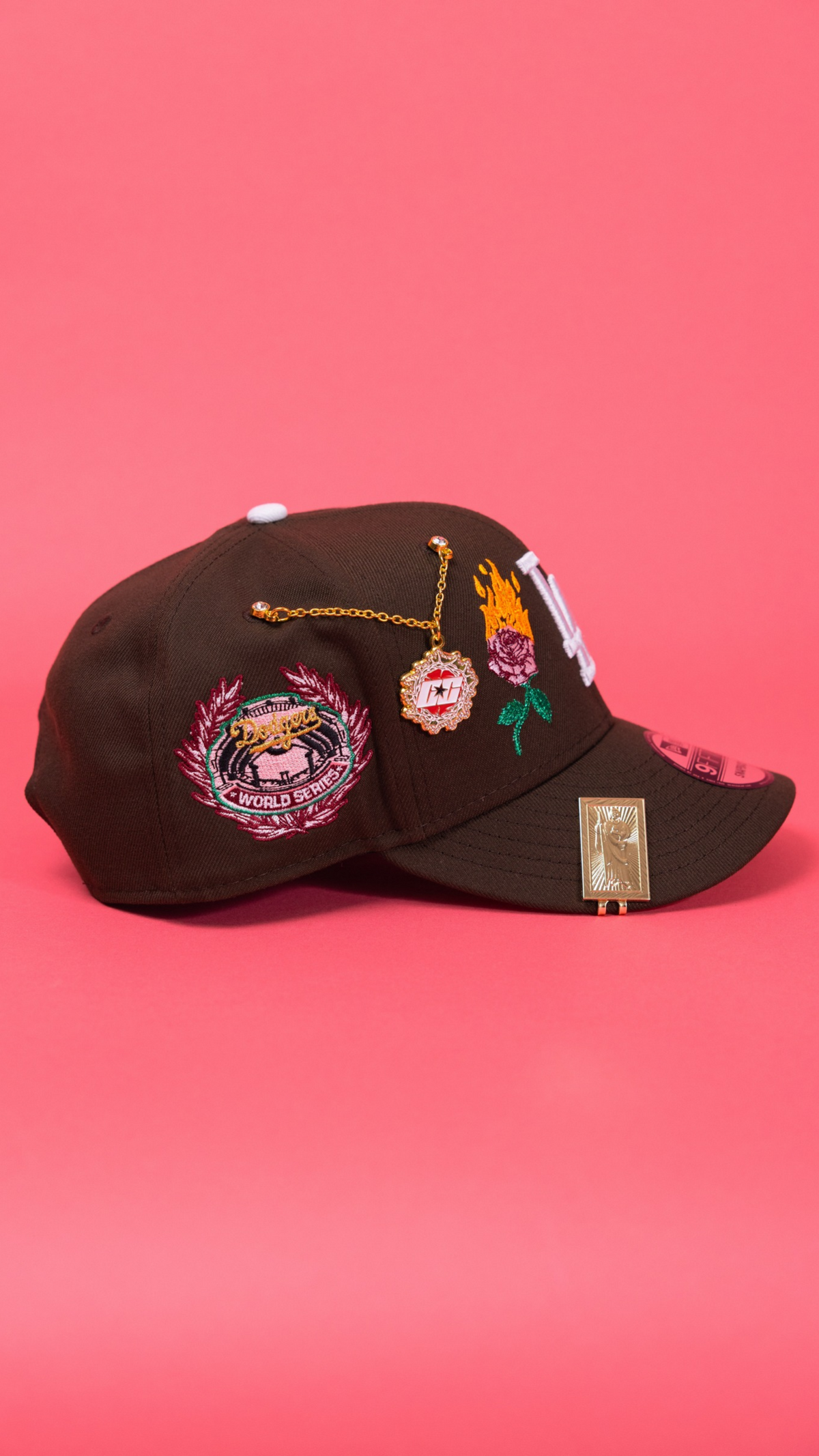 Dodgers Burning Roses 9Fifty Snapback - Brown