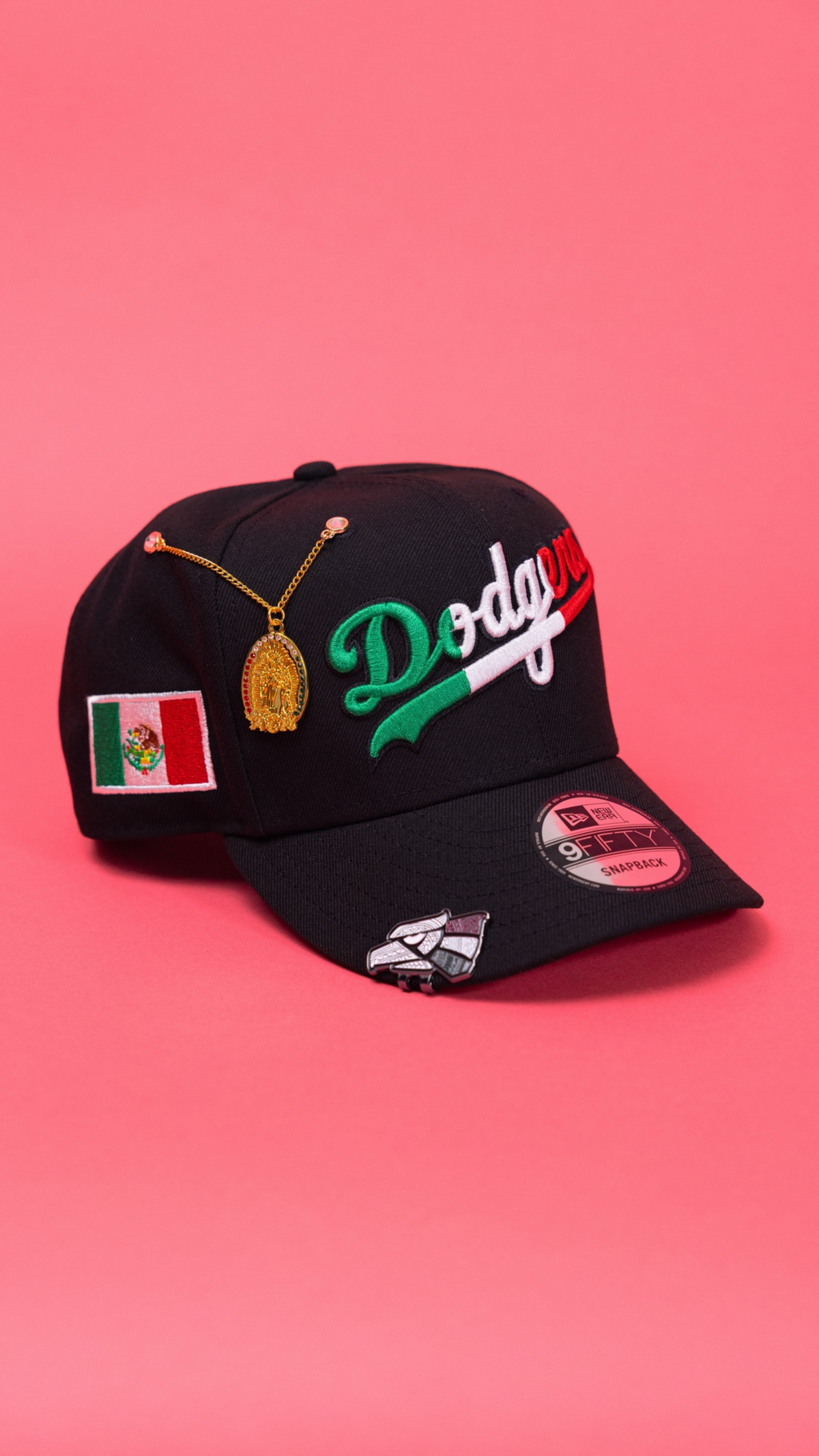 Dodgers Mexico Flag Script 9Fifty Snapback - Black
