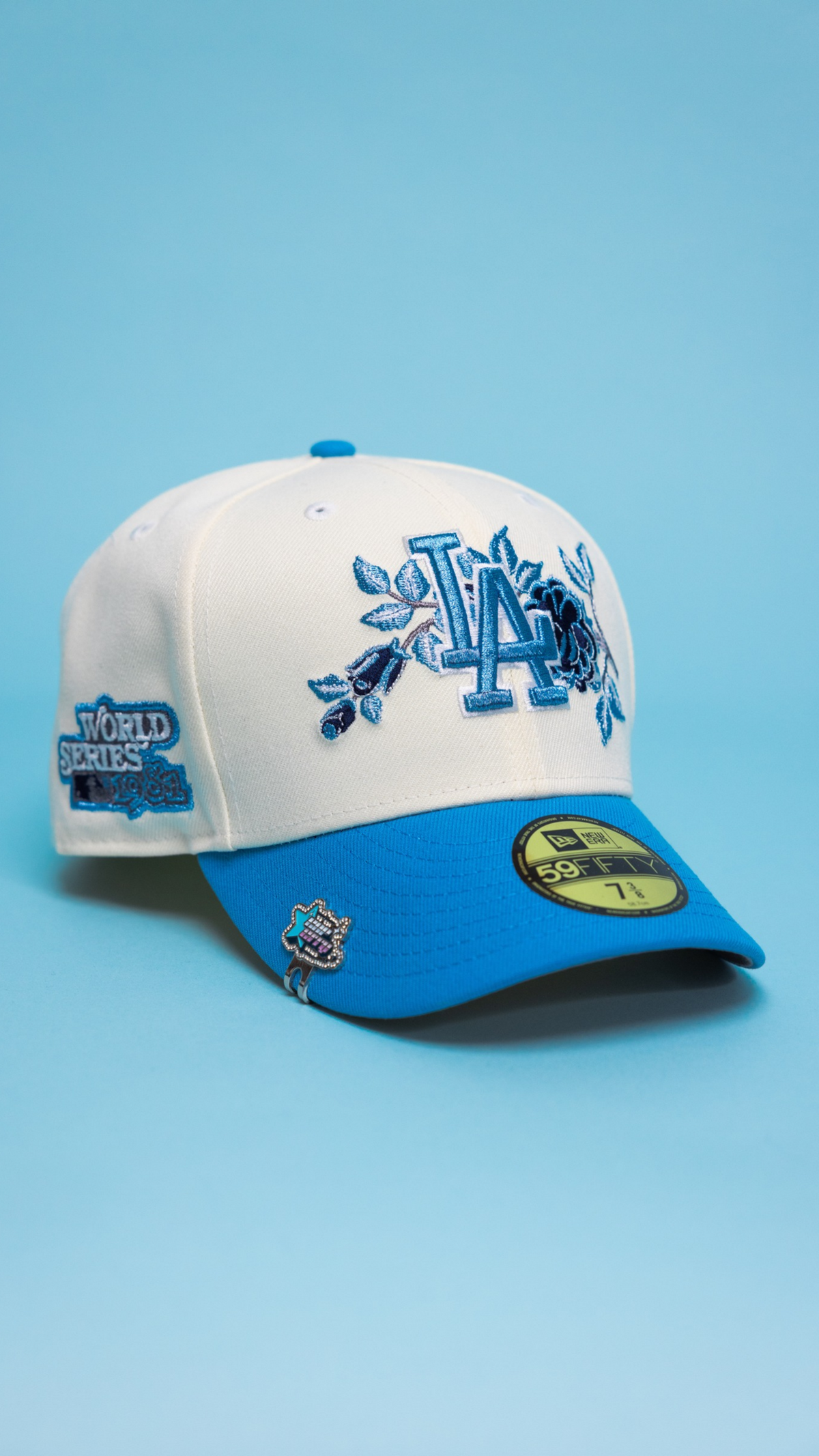 Dodgers Rose 59Fifty Fitted – Chrome/Icy Blue