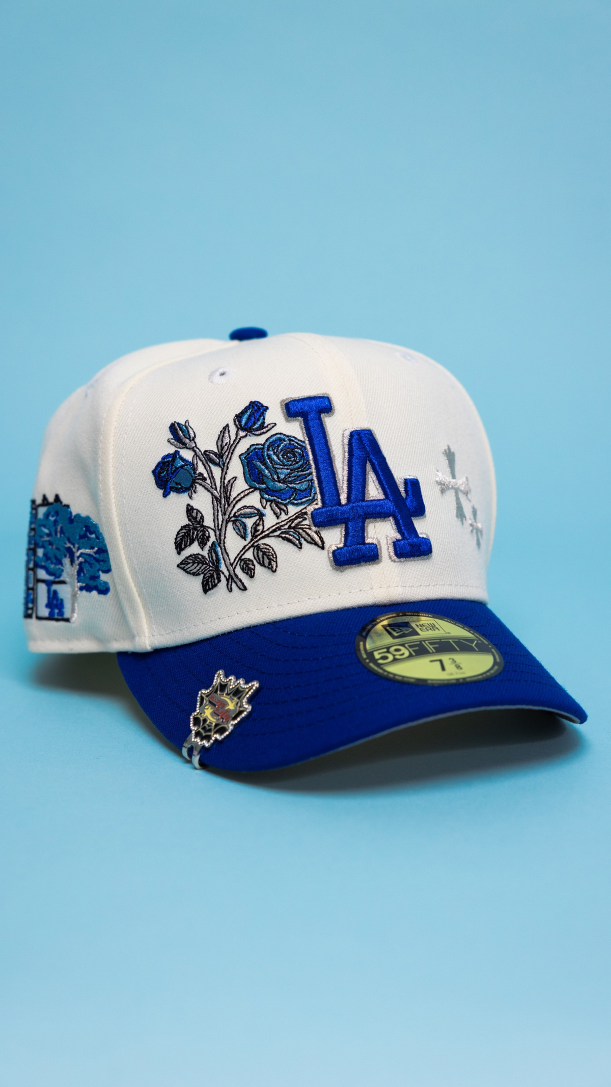 Dodgers Blooming Rose 59Fifty Fitted – Chrome/Blue