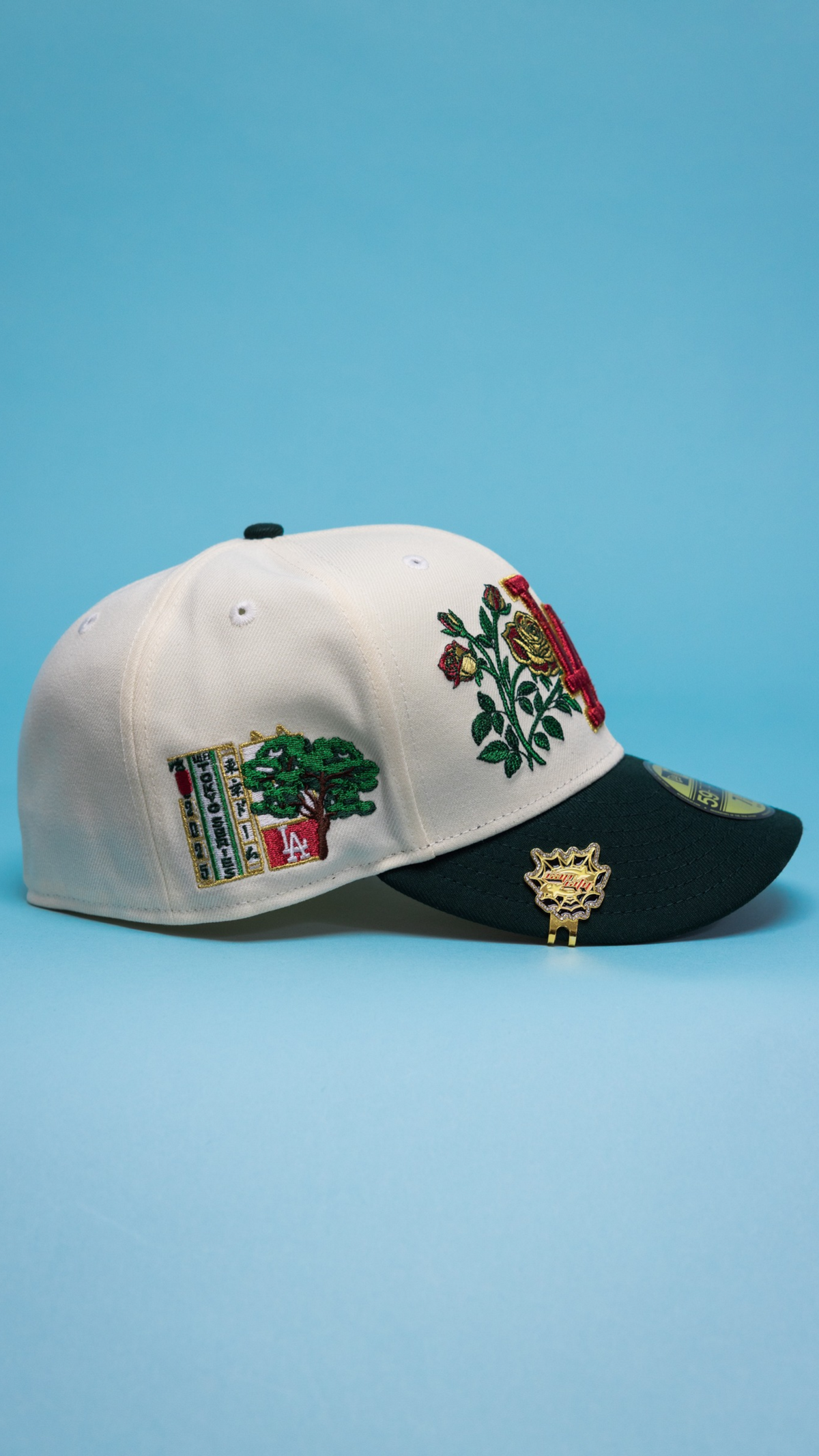 Dodgers Blooming Rose 59Fifty Fitted – Chrome/Forest Green