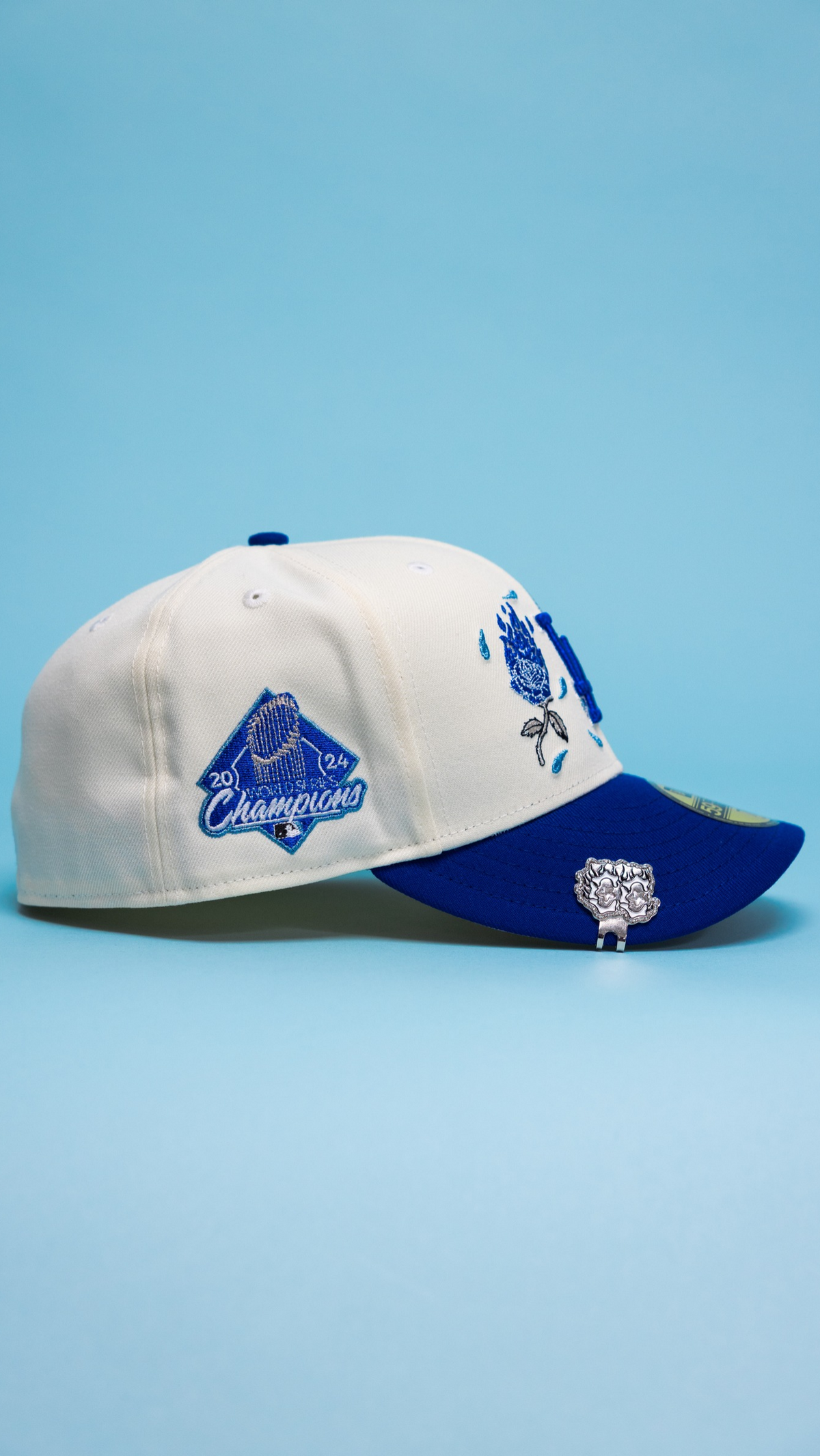 Dodgers Burnt Roses 59Fifty Fitted – Chrome/Blue