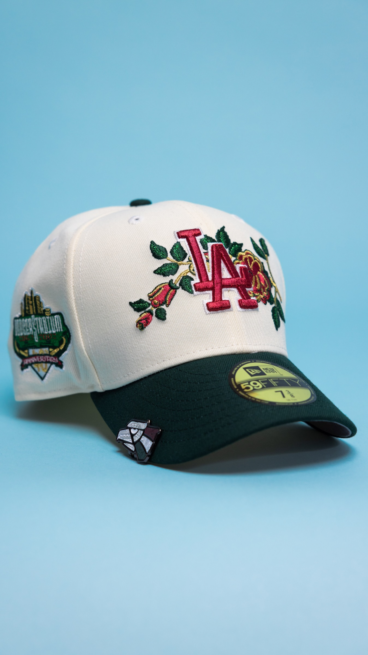 Dodgers Rose 59Fifty Fitted – Chrome/Forest Green