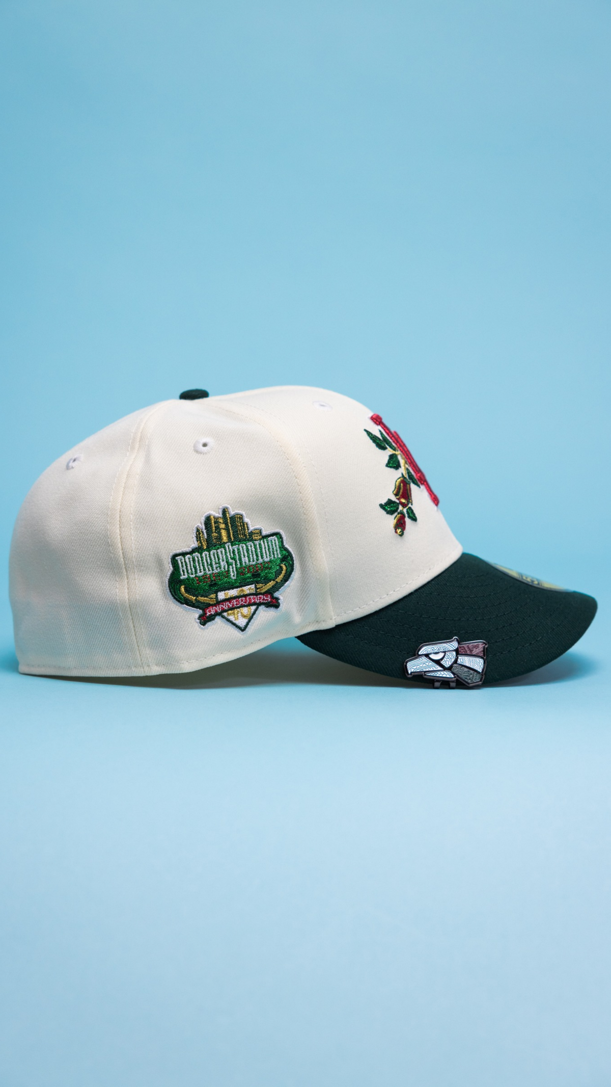 Dodgers Rose 59Fifty Fitted – Chrome/Forest Green