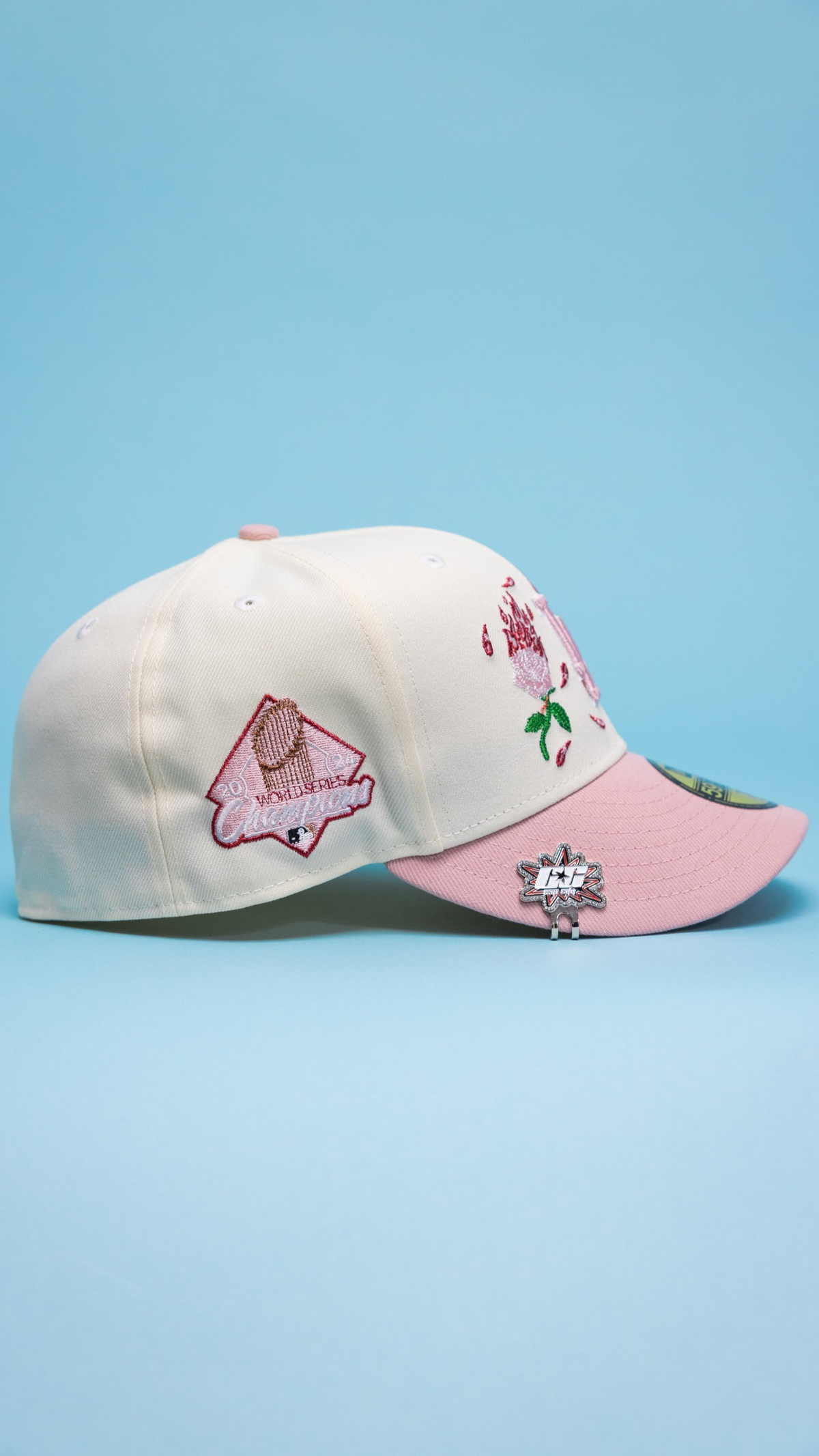 Dodgers Burnt Roses 59Fifty Fitted – Chrome/Pink