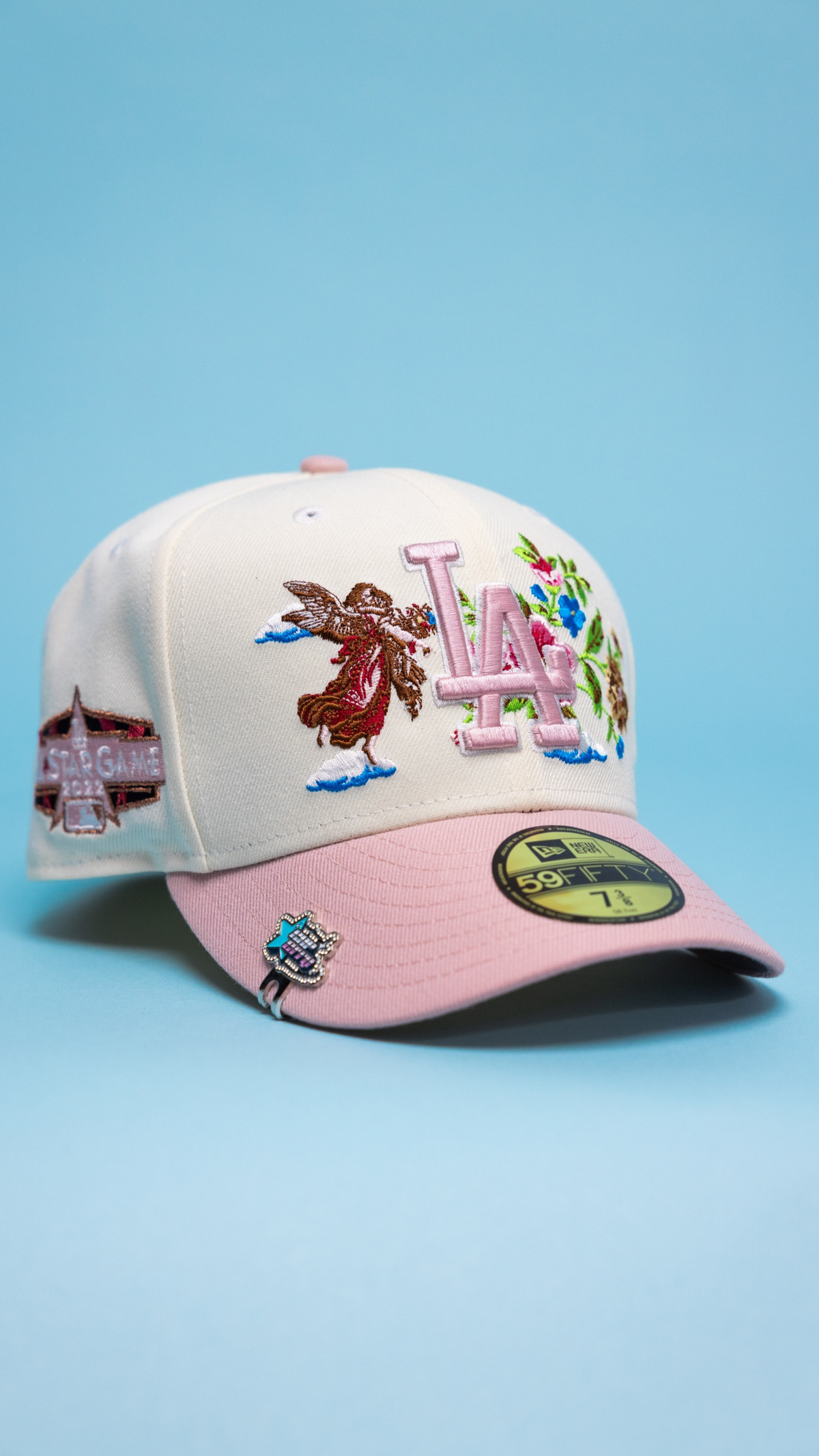 Dodgers City of Angels 59Fifty Fitted – Chrome/Pink