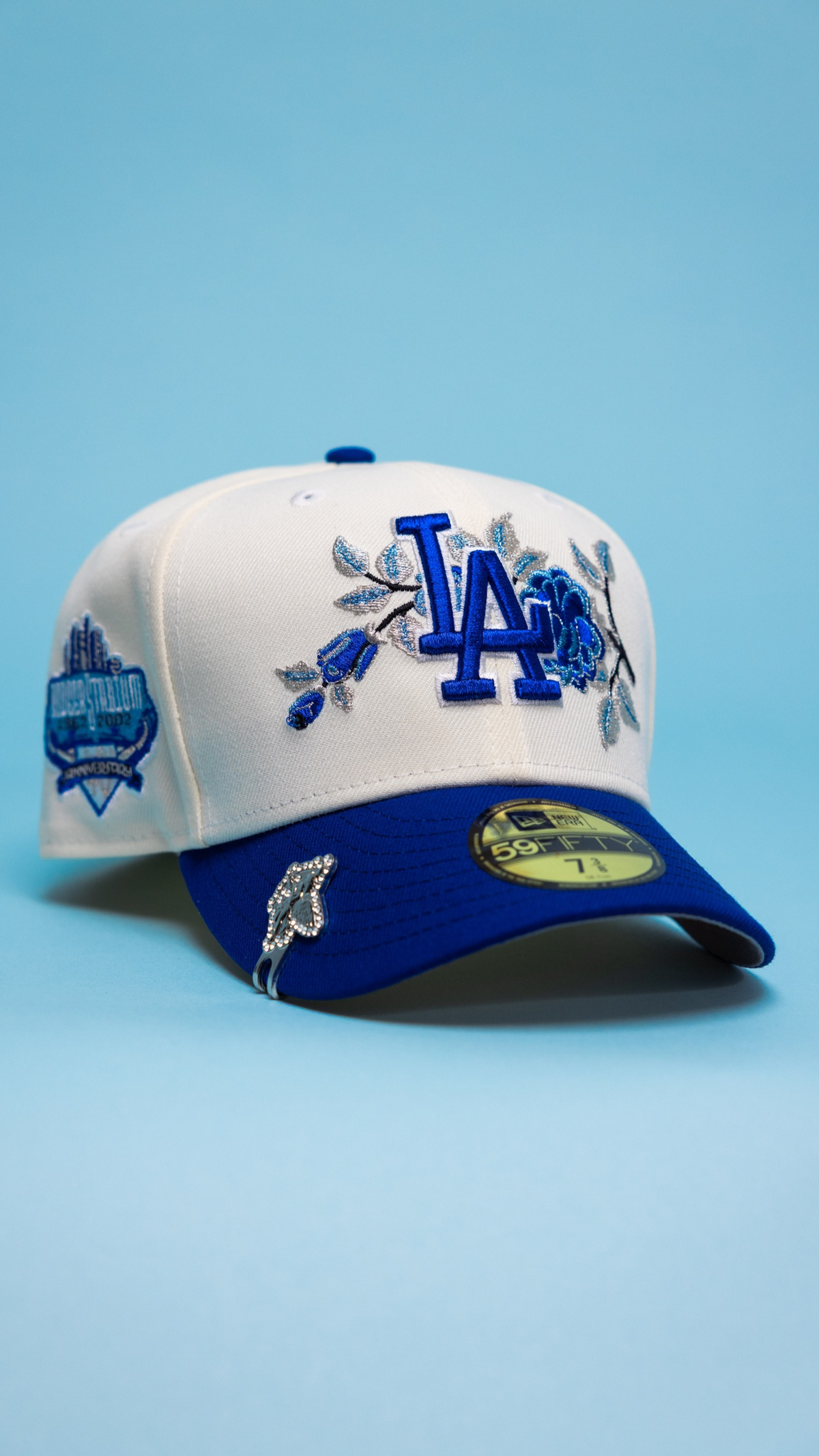 Dodgers Rose 59Fifty Fitted – Chrome/Blue