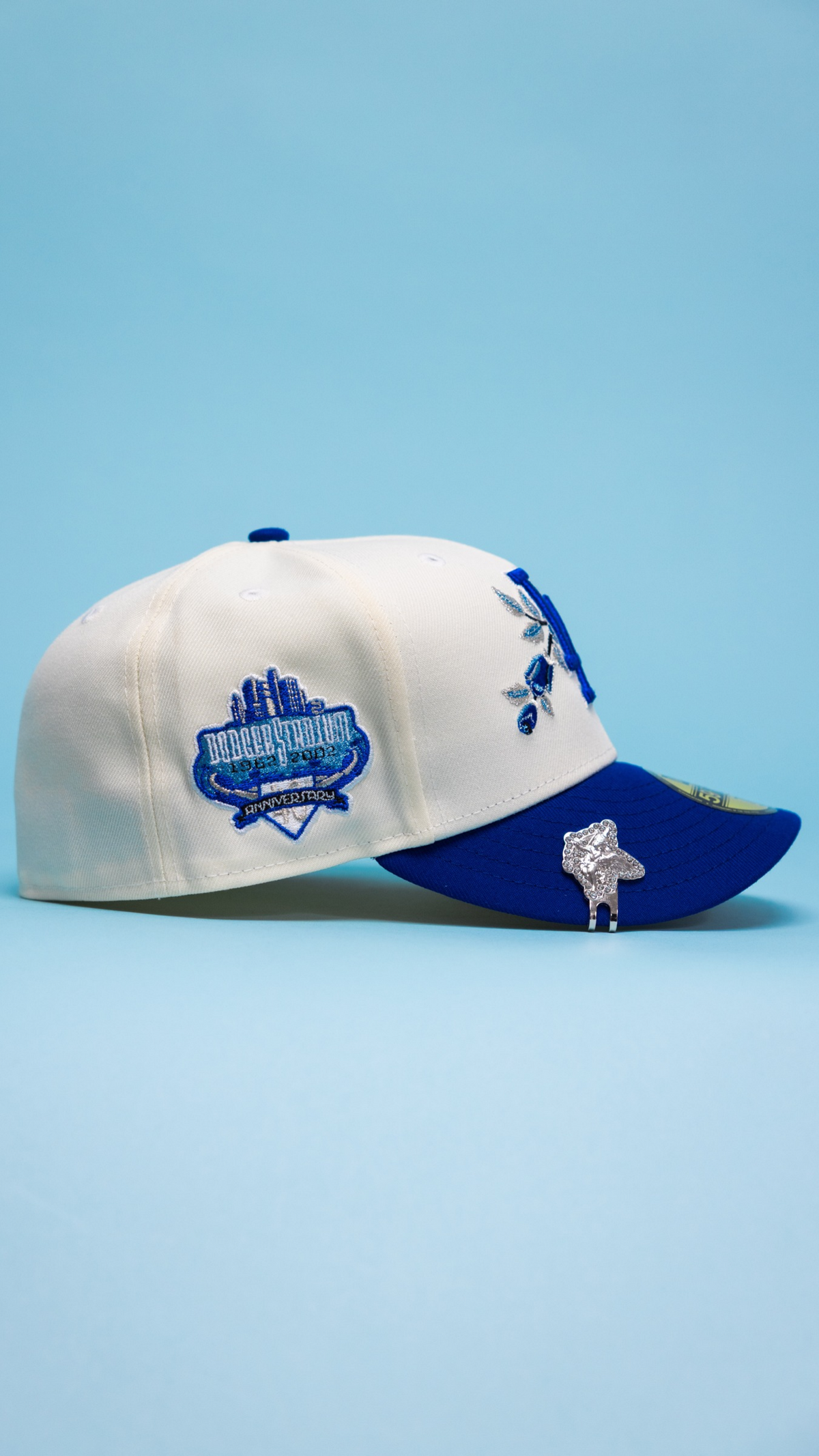 Dodgers Rose 59Fifty Fitted – Chrome/Blue
