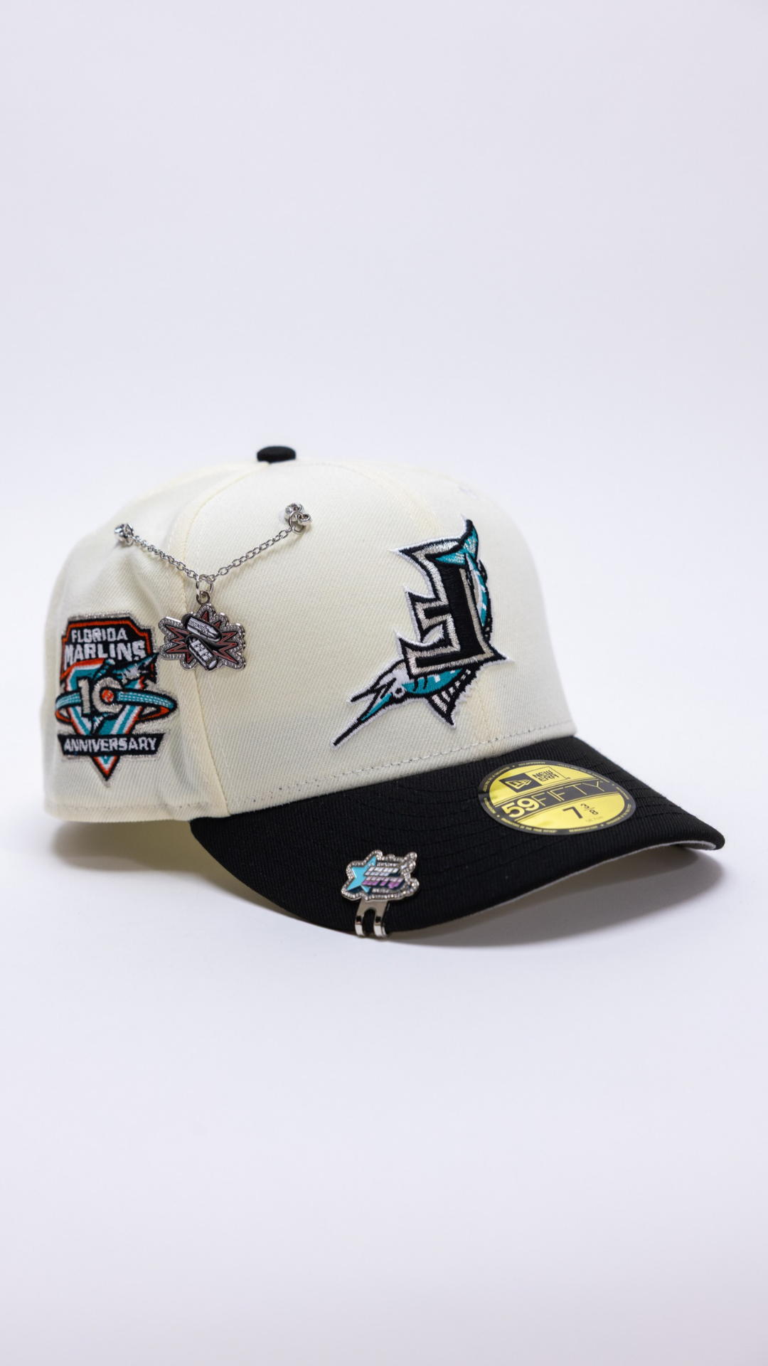 Miami Marlins Upside Down 59Fifty Fitted – Chrome/Black