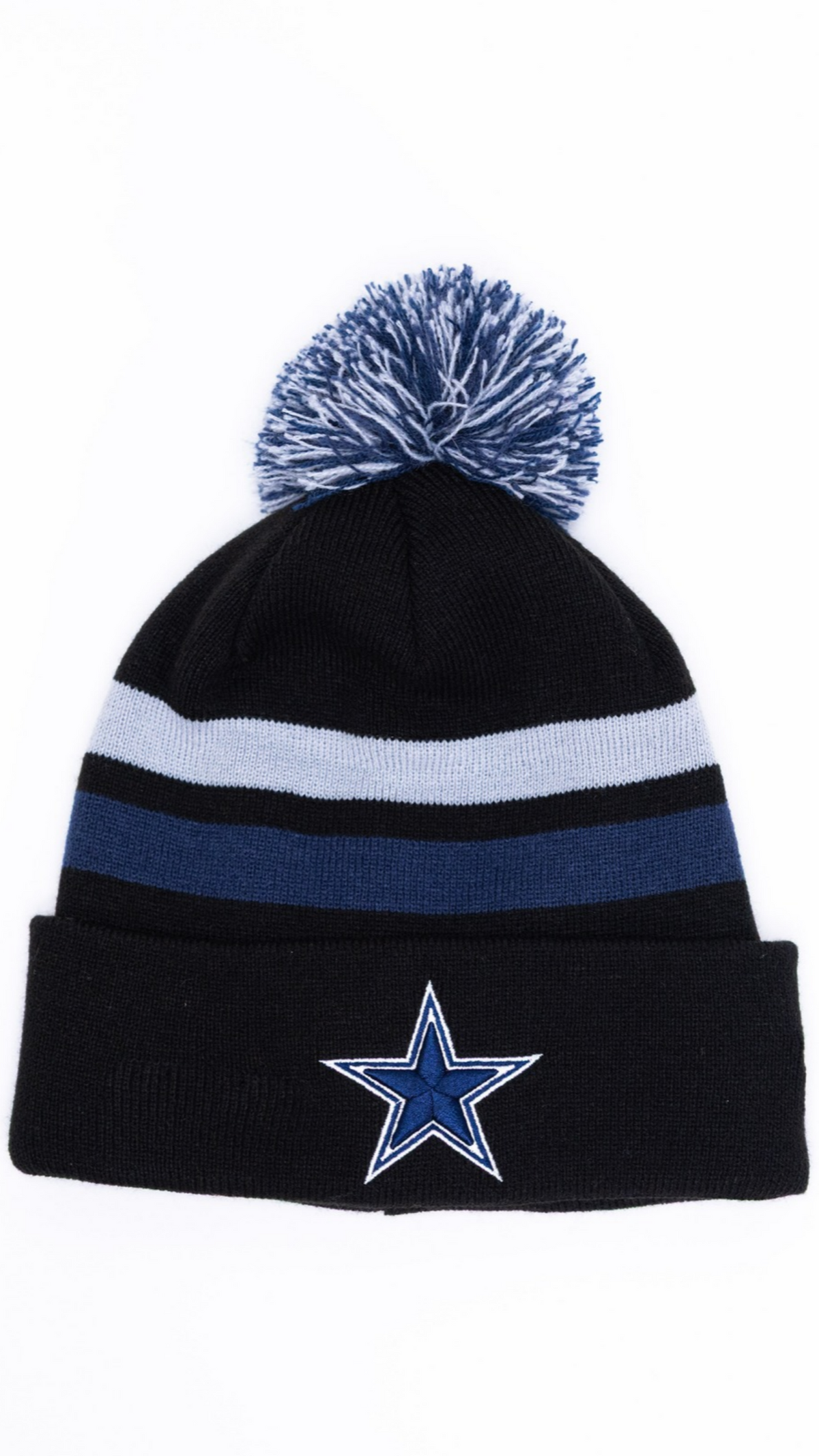 Dallas Cowboys Pom Pom Knit Beanie - Black