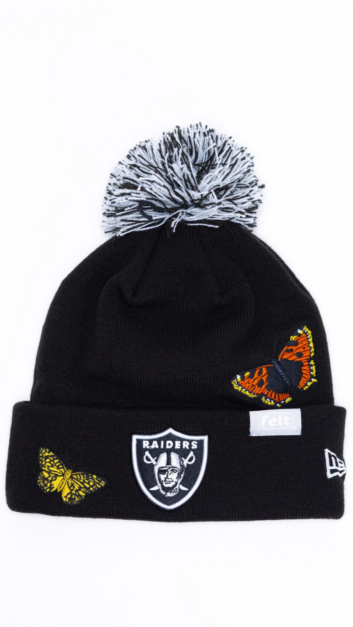 Las Vegas Raiders Pom Pom Knit Beanie - Black