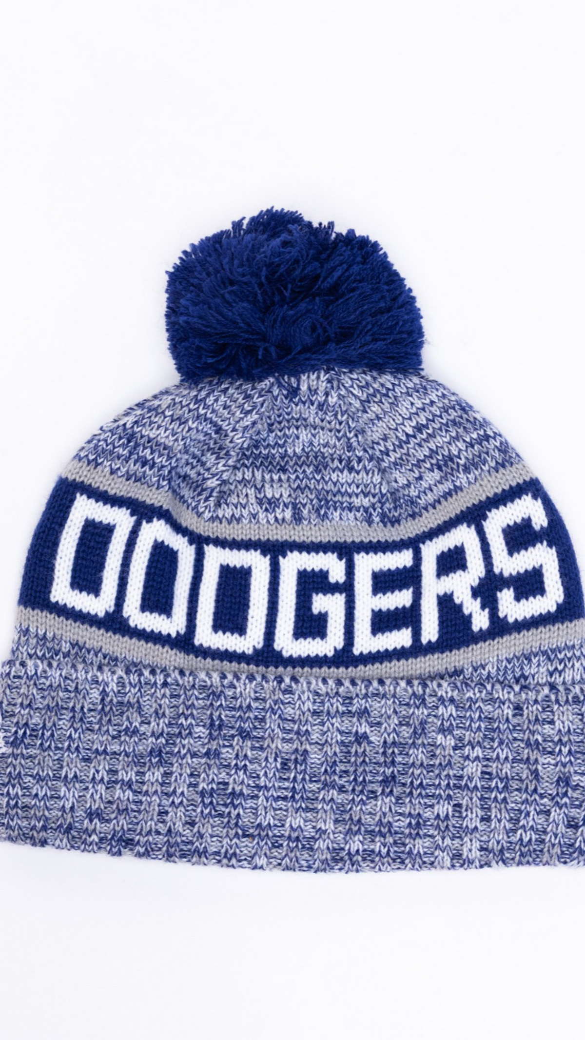 Los Angeles Dodgers Pom Pom Knit Beanie - Grey