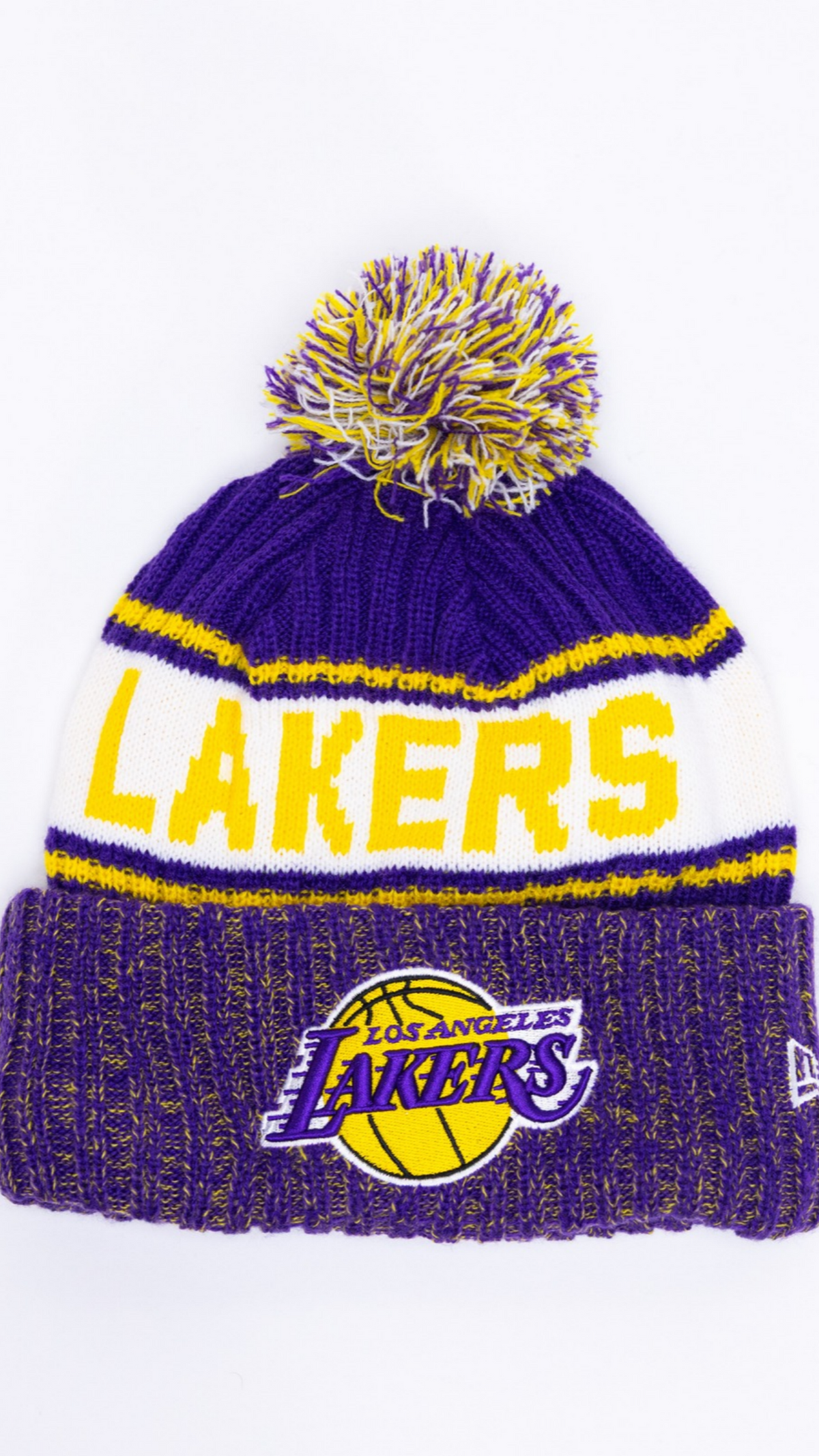Los Angeles Lakers Pom Pom Knit Beanie - Purple