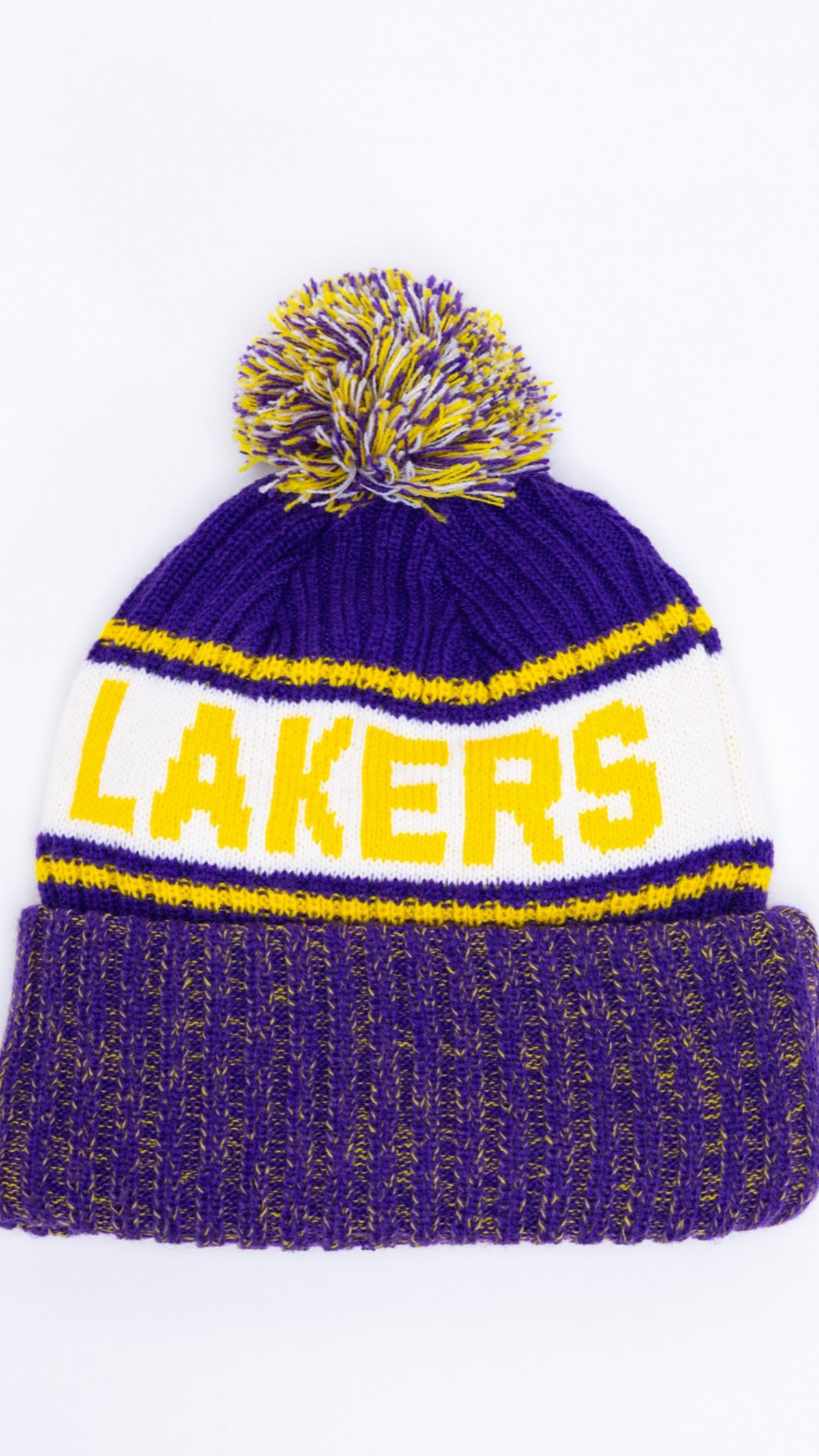 Los Angeles Lakers Pom Pom Knit Beanie - Purple