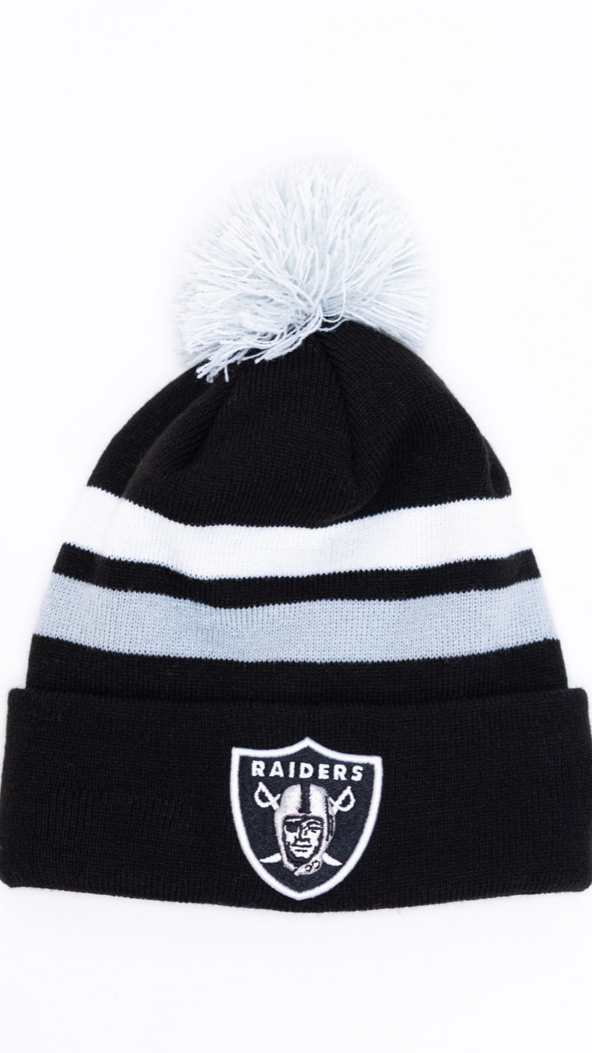 Las Vegas Raiders Pom Pom Knit Beanie - Black