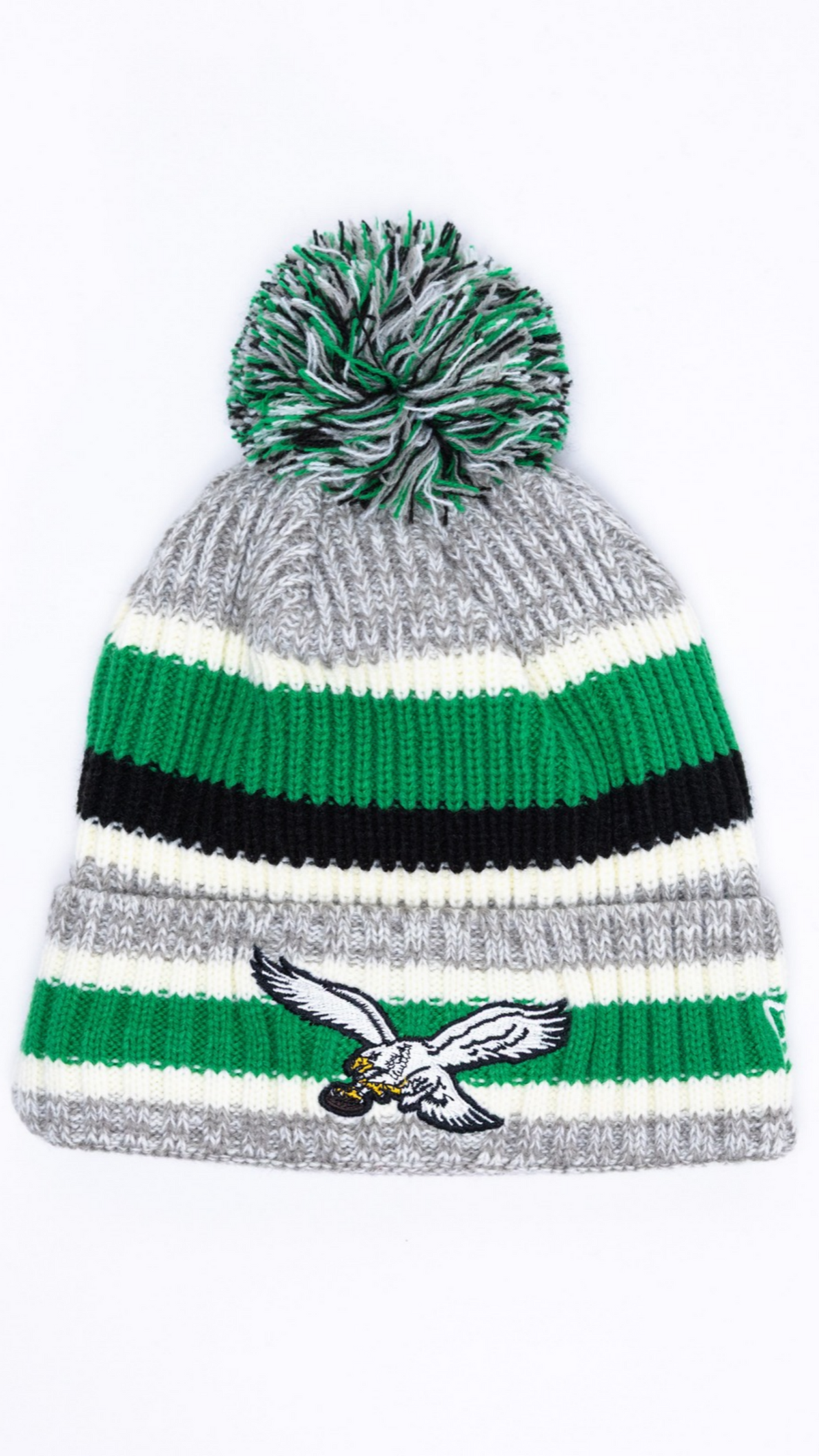 Philadelphia Eagles Pom Pom Knit Beanie - Grey/Green