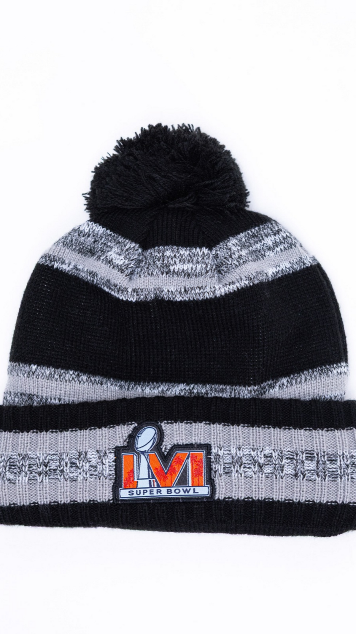 Los Angeles Rams Champions Pom Pom Knit Beanie - Grey/Black