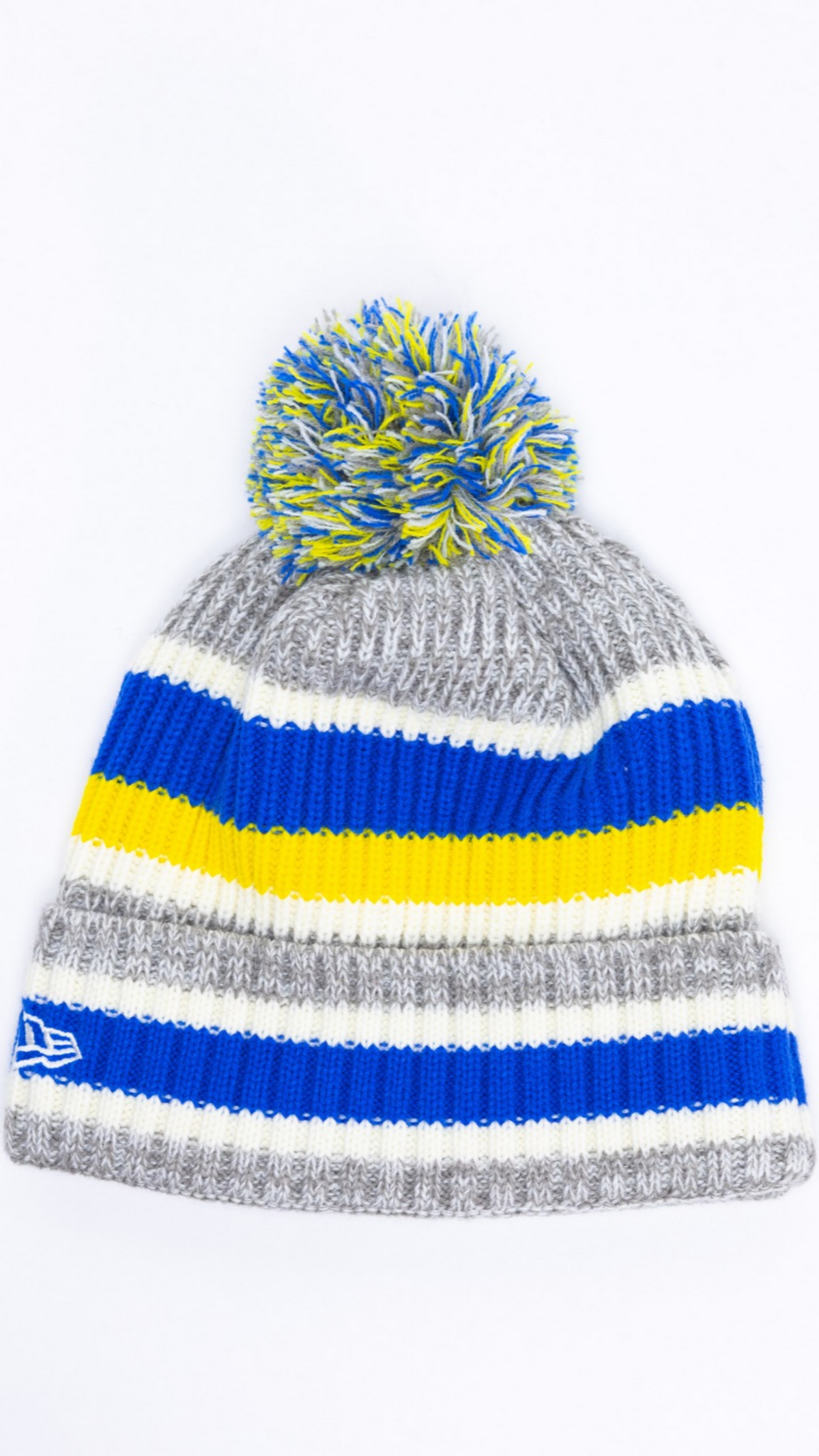Los Angeles Rams Pom Pom Knit Beanie - Grey/Blue