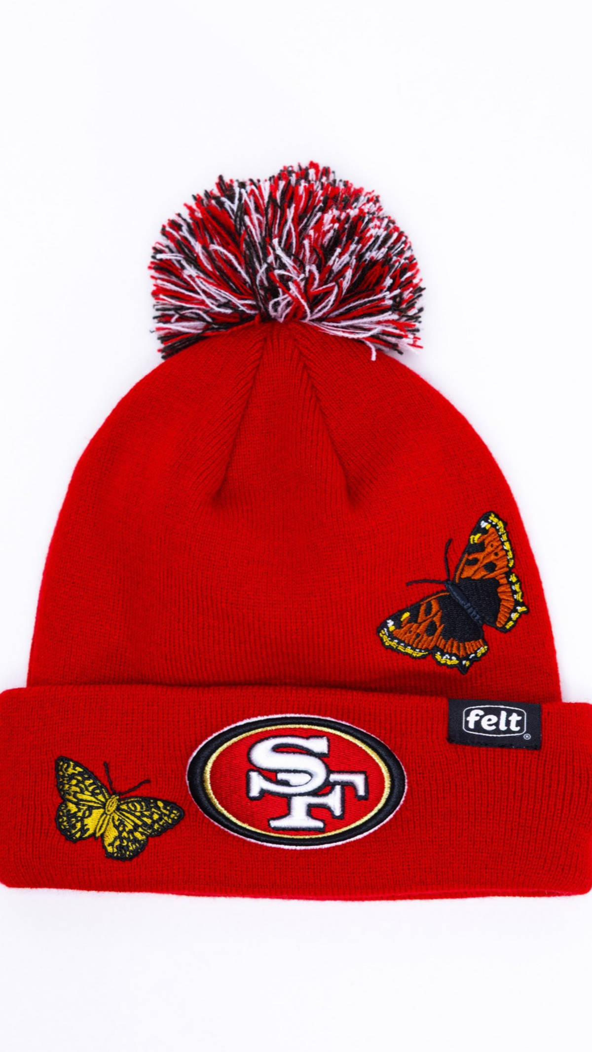 San Francisco 49ers Pom Pom Knit Beanie - Red
