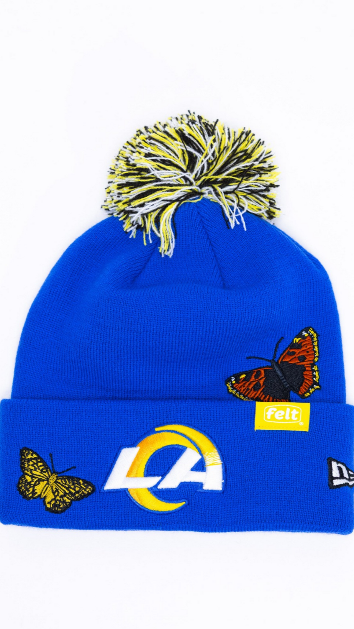 Los Angeles Rams Pom Pom Knit Beanie - Blue