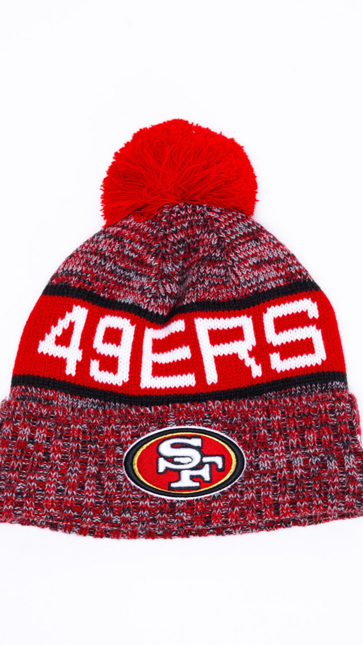 San Francisco 49ers Pom Pom Knit Beanie - Red