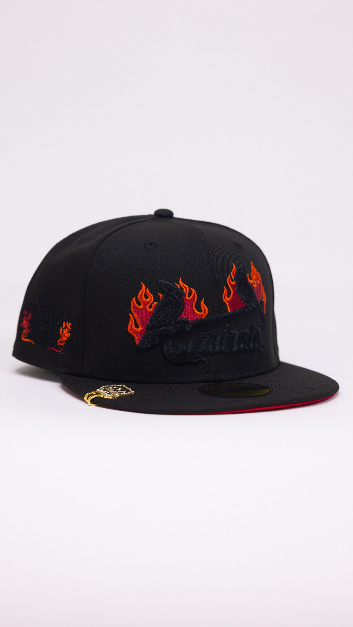 St Louis Cardinals Flaming logo 59Fifty Fitted – Blacked Out