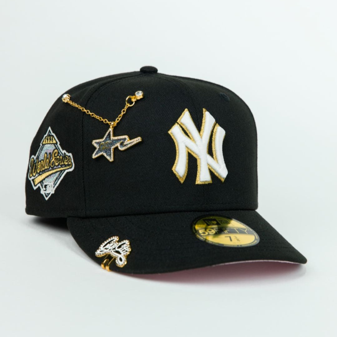 NEW ERA EXCLUSIVE 59FIFTY BLACK NEW YORK YANKEES W/ 1996 WORLD SERIES SIDE PATCH