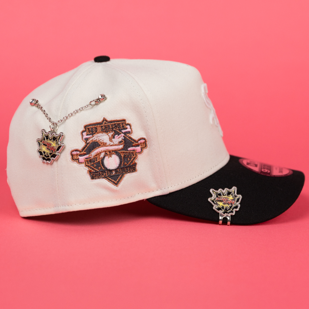 NEW ERA 9FIFTY A-FRAME CHROME/ BLACK CHICAGO WHITE SOX SNAPBACK W/ 100TH SEASON SIDE PATCH