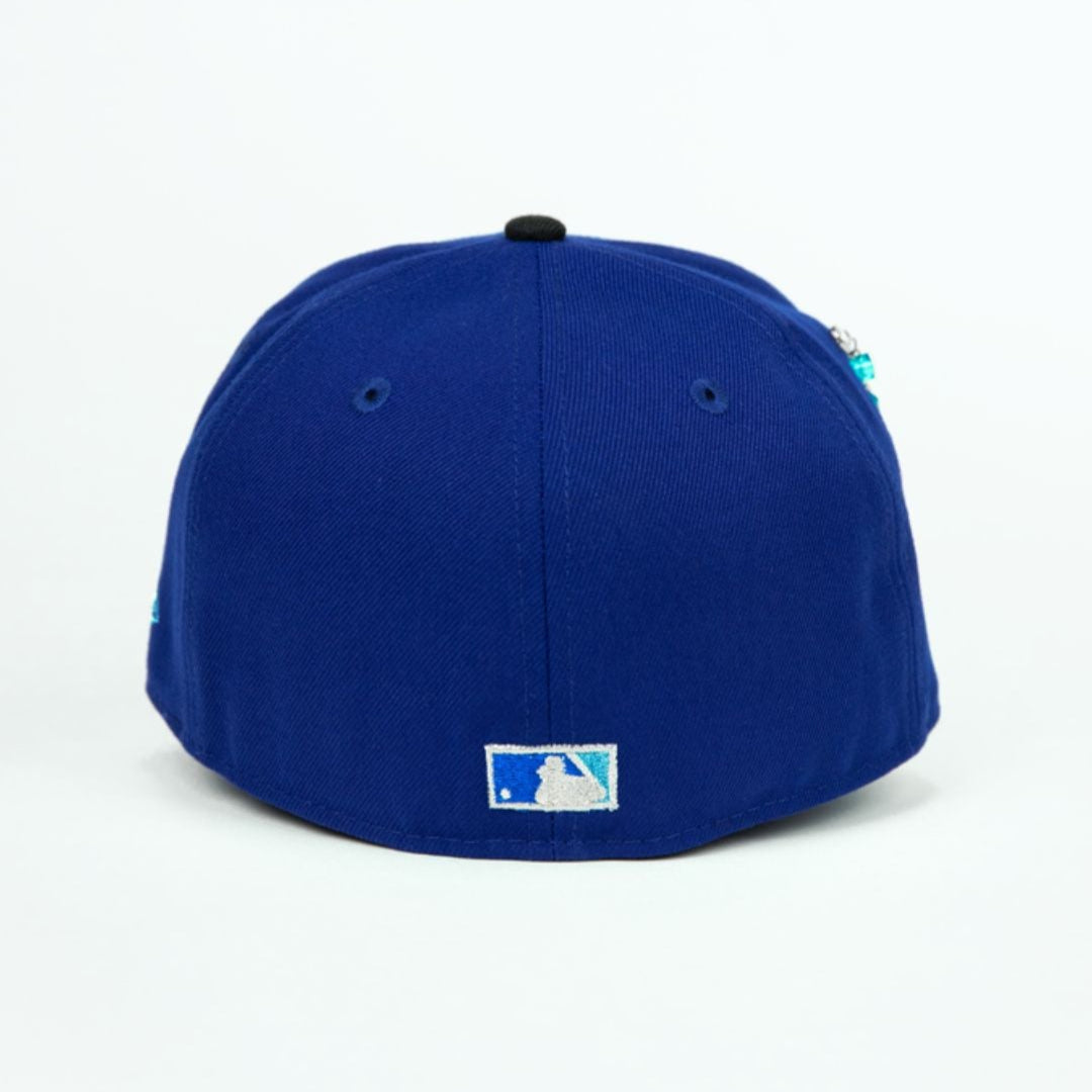 NEW ERA EXCLUSIVE 59FIFTY DARK BLUE/ BLACK OAKLAND ATHLETICS W/ 50TH ANNIVERSARY SIDE PATCH