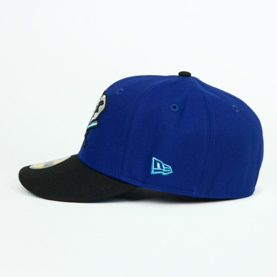 NEW ERA EXCLUSIVE 59FIFTY DARK BLUE/ BLACK OAKLAND ATHLETICS W/ 50TH ANNIVERSARY SIDE PATCH