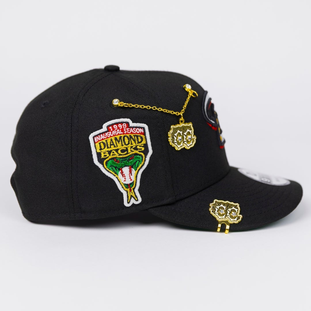 NEW ERA EXCLUSIVE 9FIFTY BLACK ARIZONA DIAMONDBACKS SNAPBACK W/ 1998 INAUGURAL SEASON PATCH