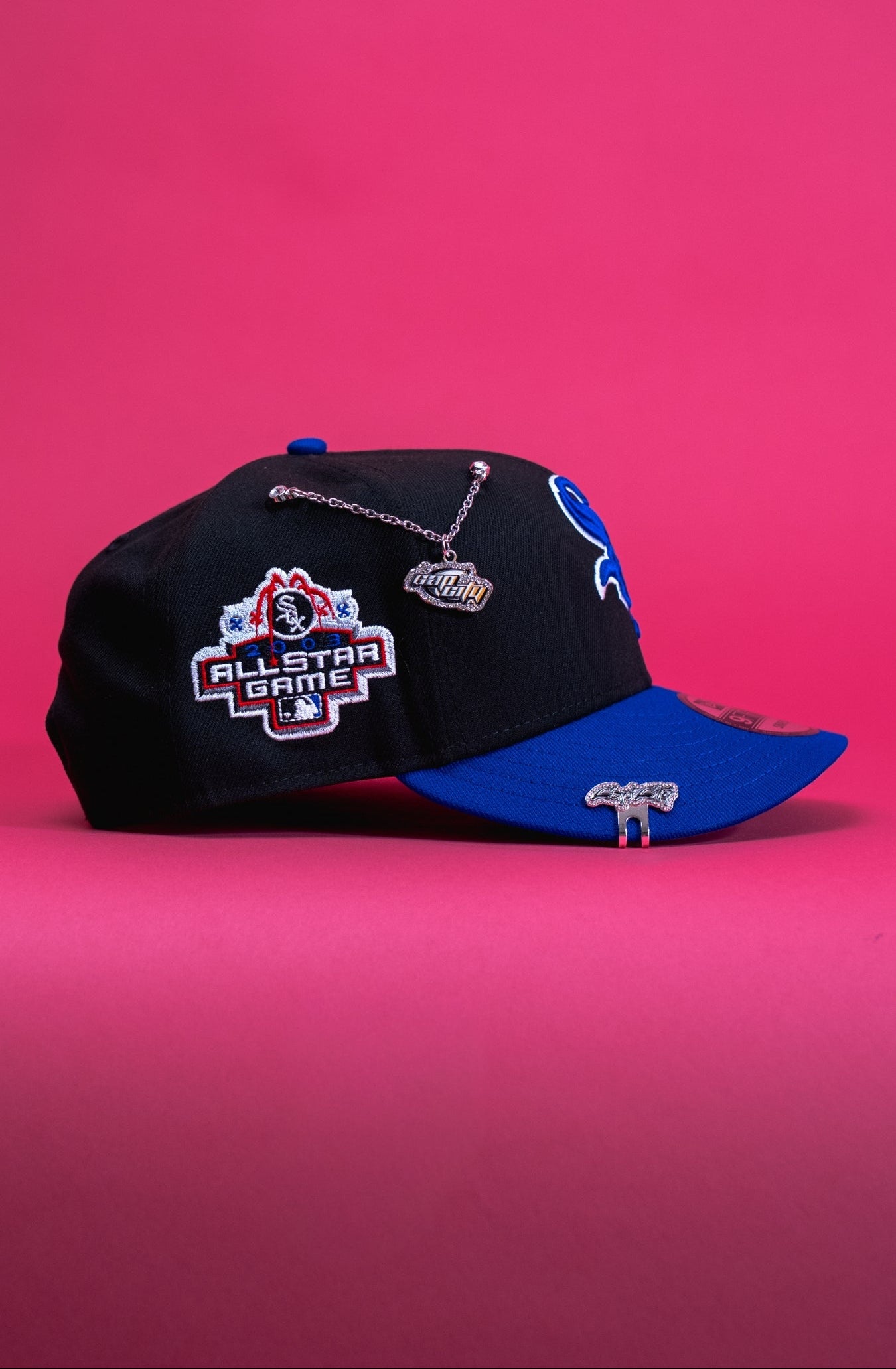 NEW ERA EXCLUSIVE 9FIFTY BLACK/BLUE CHICAGO WHITE SOX SNAPBACK W/ 2003 ALL STAR GAME SIDE PATCH