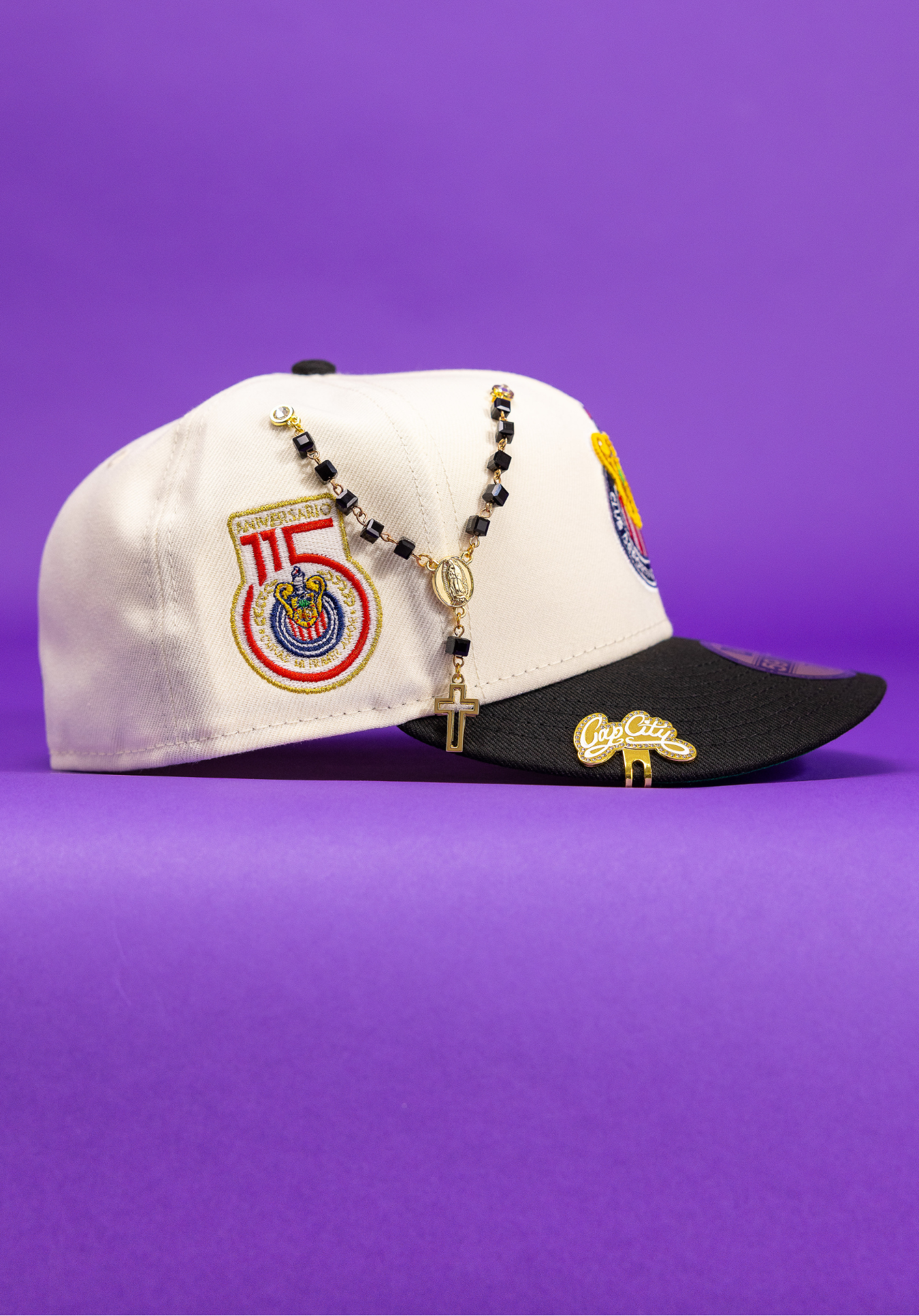 New Era Exclusive 59Fifty Chrome/Black Chivas De Guadalajara W/ 115th Anniversary Side Patch