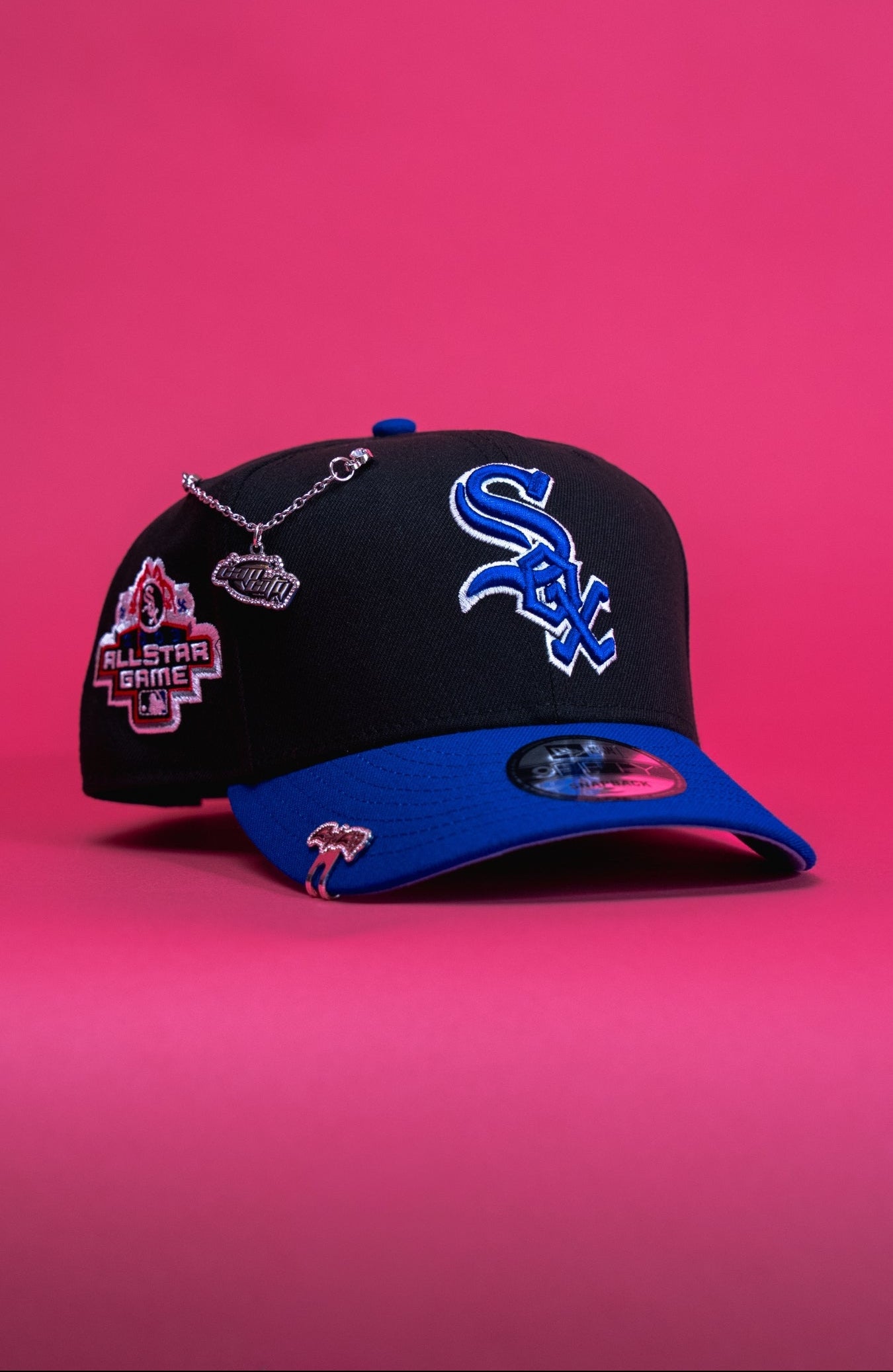 NEW ERA EXCLUSIVE 9FIFTY BLACK/BLUE CHICAGO WHITE SOX SNAPBACK W/ 2003 ALL STAR GAME SIDE PATCH