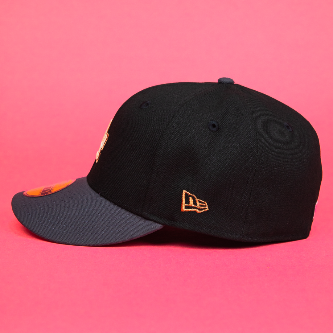 NEW ERA EXCLUSIVE 59FIFTY BLACK/ GREY LOS ANGELES DODGERS W/ 40TH ANNIVERSARY SIDE PATCH