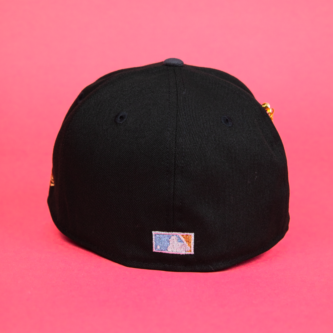 NEW ERA EXCLUSIVE 59FIFTY BLACK/ GREY LOS ANGELES DODGERS W/ 40TH ANNIVERSARY SIDE PATCH