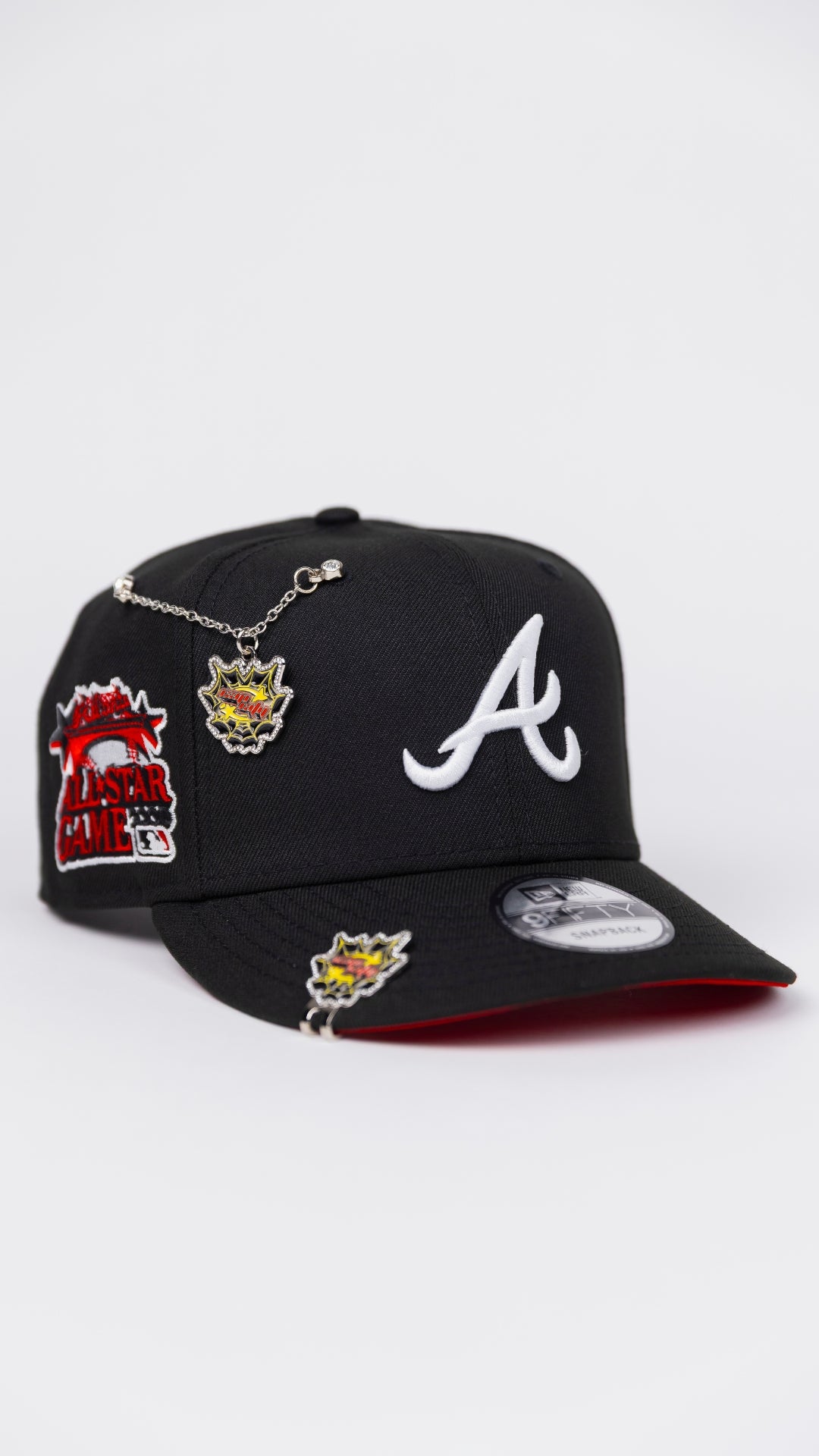 NEW ERA EXCLUSIVE 9FIFTY BLACK ATLANTA BRAVES SNAPBACK W/ 2000 ALL STAR GAME SIDE PATCH