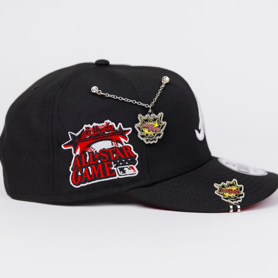 NEW ERA EXCLUSIVE 9FIFTY BLACK ATLANTA BRAVES SNAPBACK W/ 2000 ALL STAR GAME SIDE PATCH