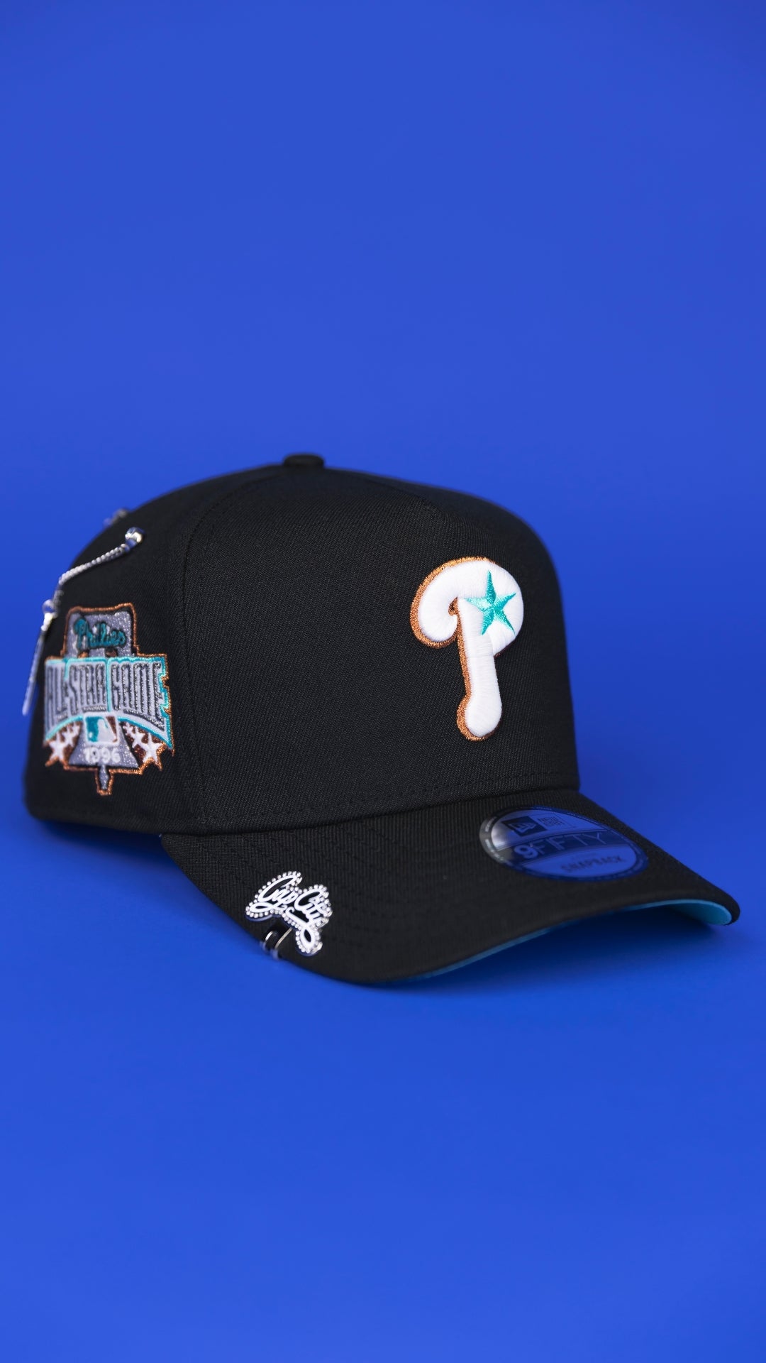 NEW ERA 9FIFTY A-FRAME BLACK PHILADELPHIA PHILLIES SNAPBACK W/ 1996 ALL STAR GAME SIDE PATCH