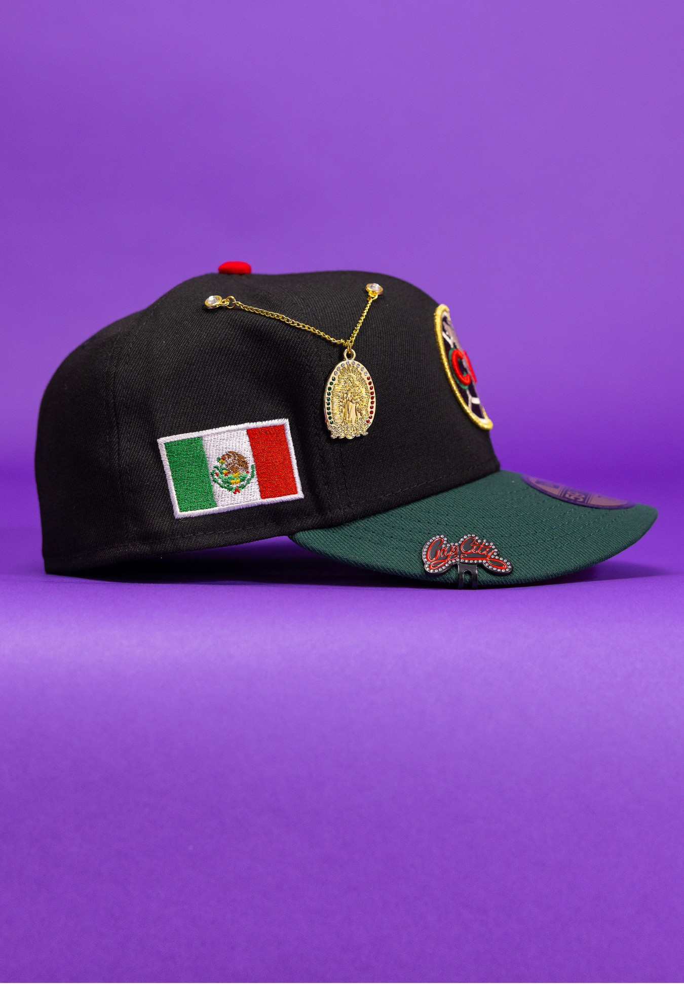 New Era Exclusive 59Fifty Black/Forest Green Club America W/ Mexico Flag Side Patch
