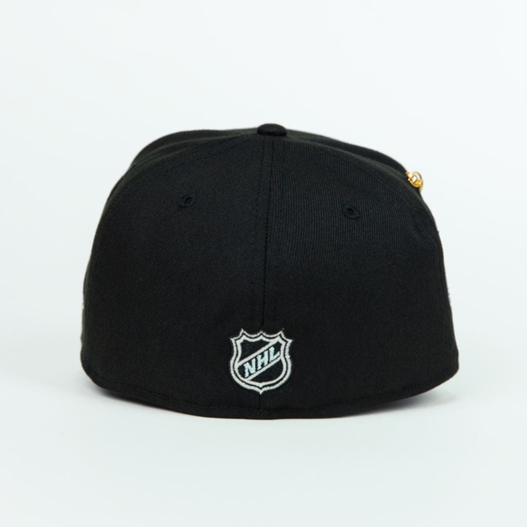 NEW ERA EXCLUSIVE 59FIFTY BLACK CHICAGO BLACKHAWKS W/ ALL STAR GAME SIDE PATCH