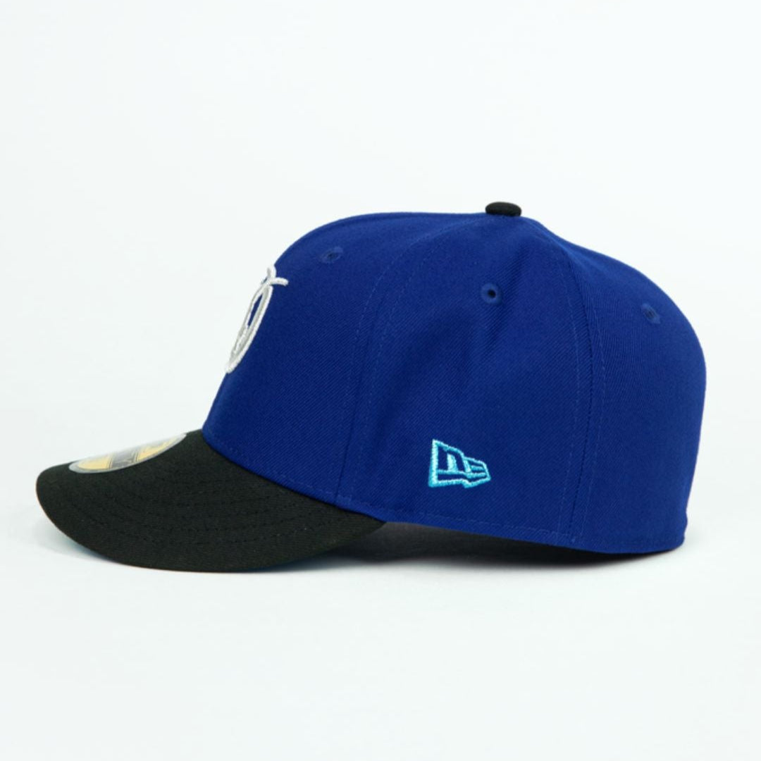 NEW ERA EXCLUSIVE 59FIFTY DARK BLUE/ BLACK LOS ANGELES DODGERS W/ 2024 WORLD SERIES CHAMPIONS SIDE PATCH