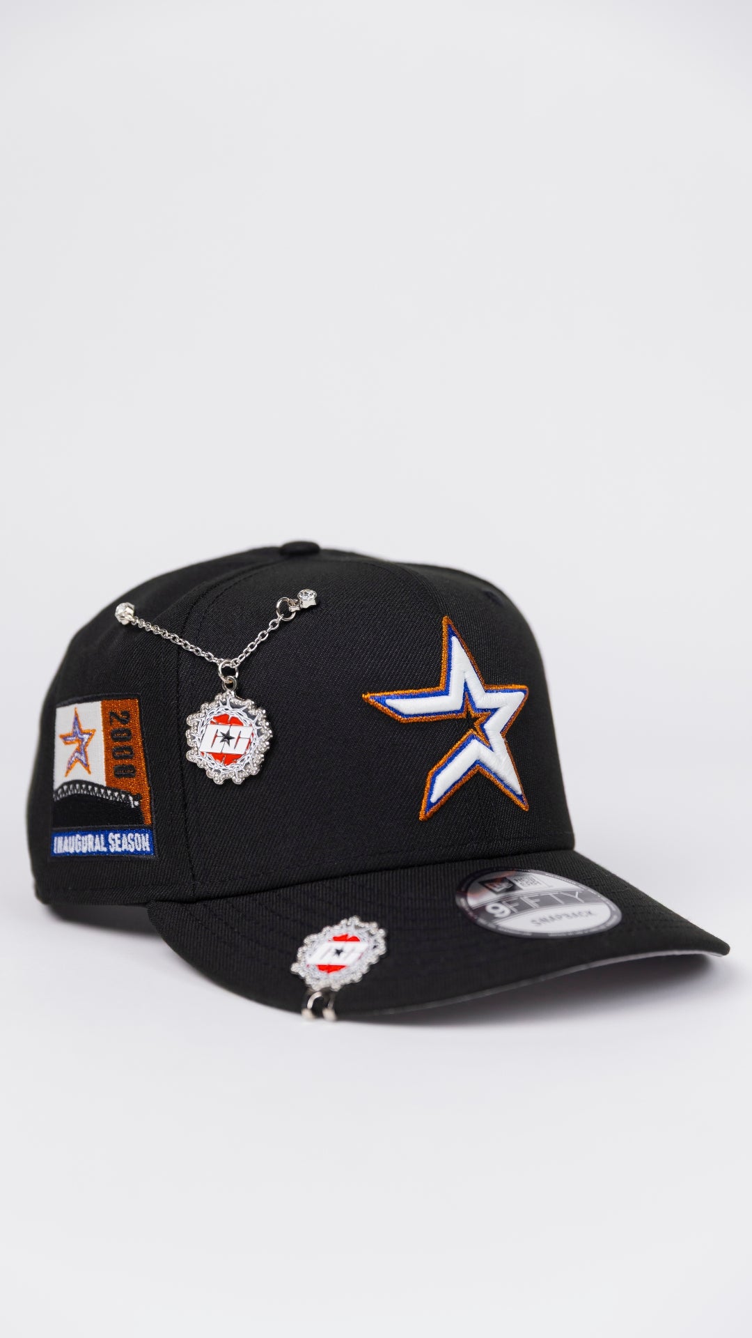 NEW ERA EXCLUSIVE 9FIFTY BLACK HOUSTON ASTROS SNAPBACK W/ 2000 INAUGURAL SEASON SIDE PATCH