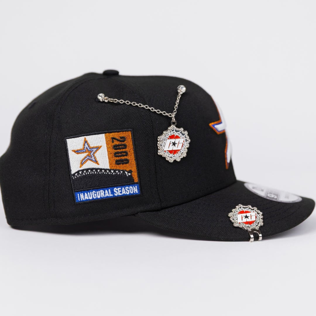 NEW ERA EXCLUSIVE 9FIFTY BLACK HOUSTON ASTROS SNAPBACK W/ 2000 INAUGURAL SEASON SIDE PATCH