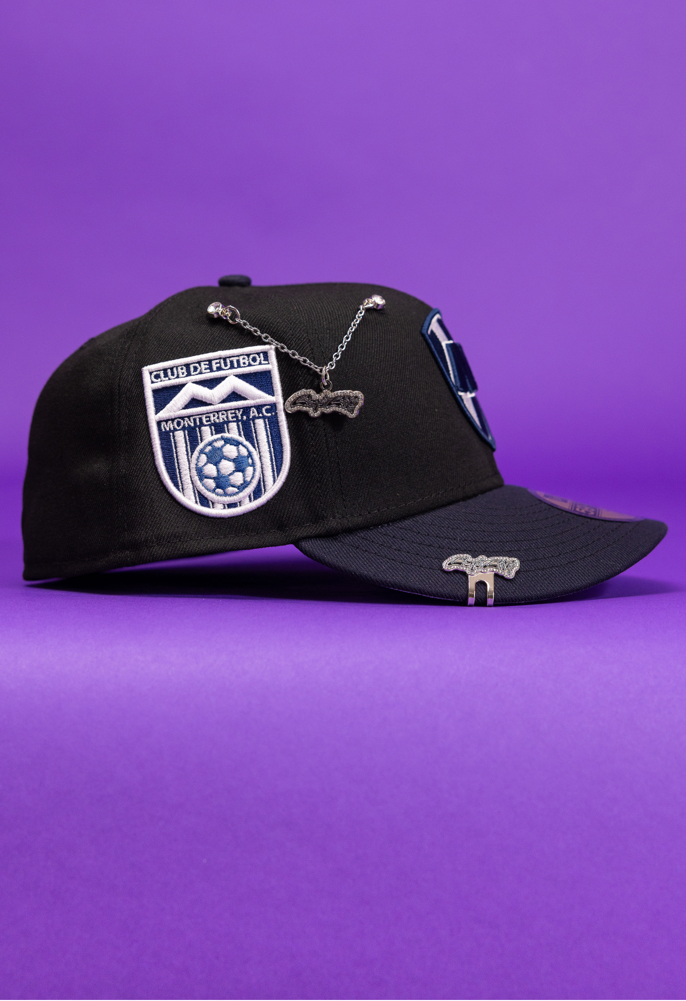 New Era Exclusive 59Fifty Black/Navy Club Monterrey W/ Club De Futbol Monterrey Side Patch