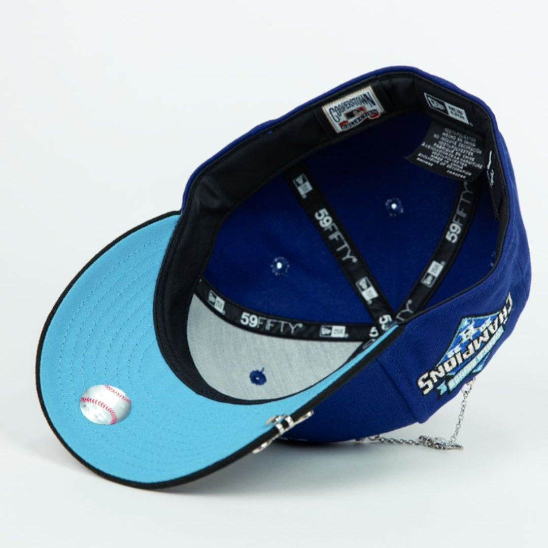 NEW ERA EXCLUSIVE 59FIFTY DARK BLUE/ BLACK HOUSTON ASTROS W/ WORLD SERIES CHAMPIONS SIDE PATCH