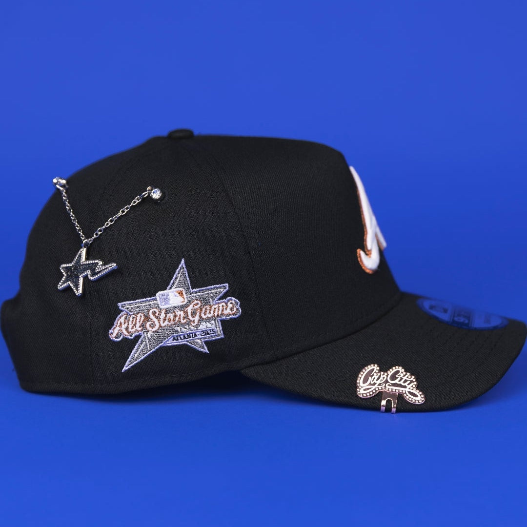 NEW ERA 9FIFTY A-FRAME BLACK ATLANTA BRAVES SNAPBACK W/ ALL STAR GAME SIDE PATCH